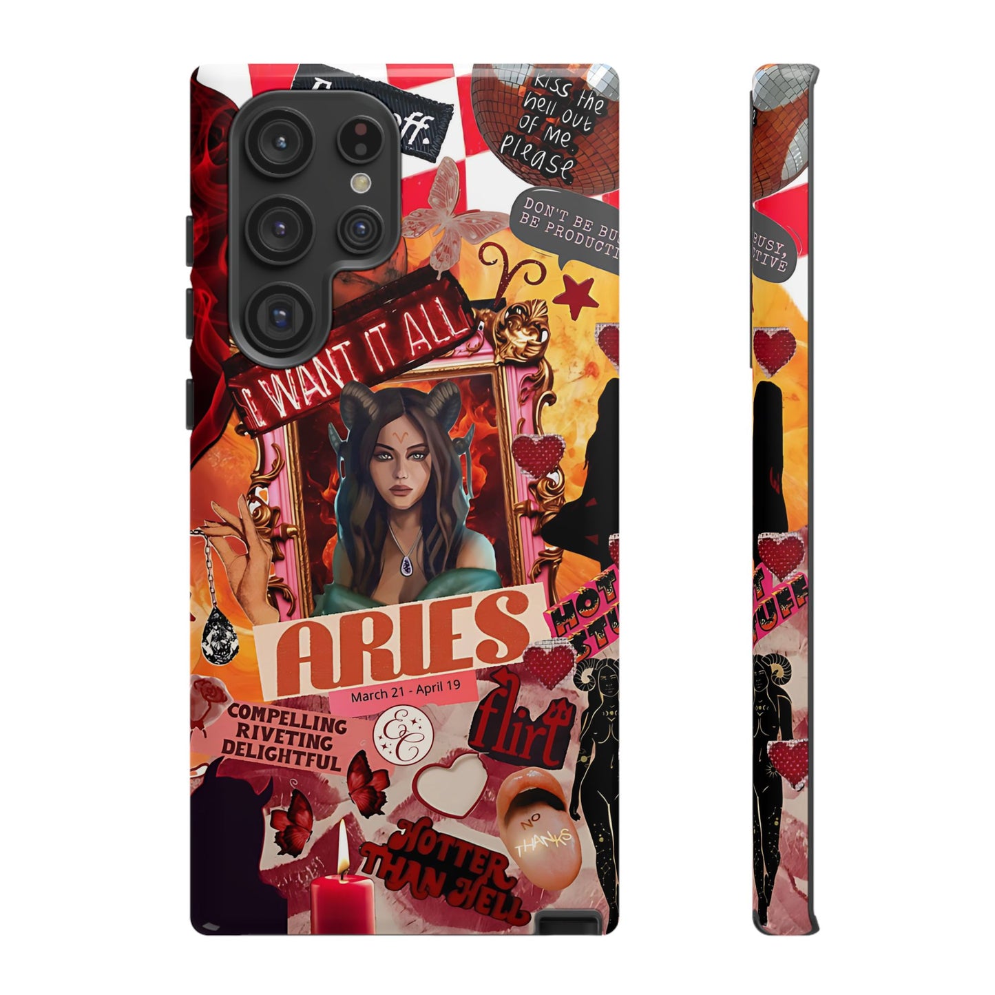 Aries Vintage Zodiac Collage Tough Phone Case