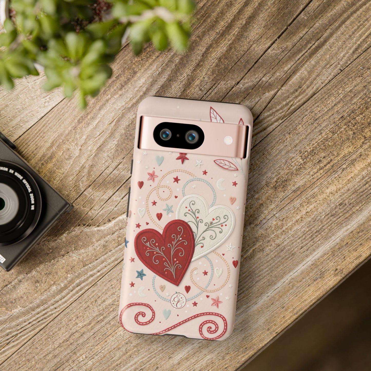 Interlinked Hearts Design Tough Phone Case
