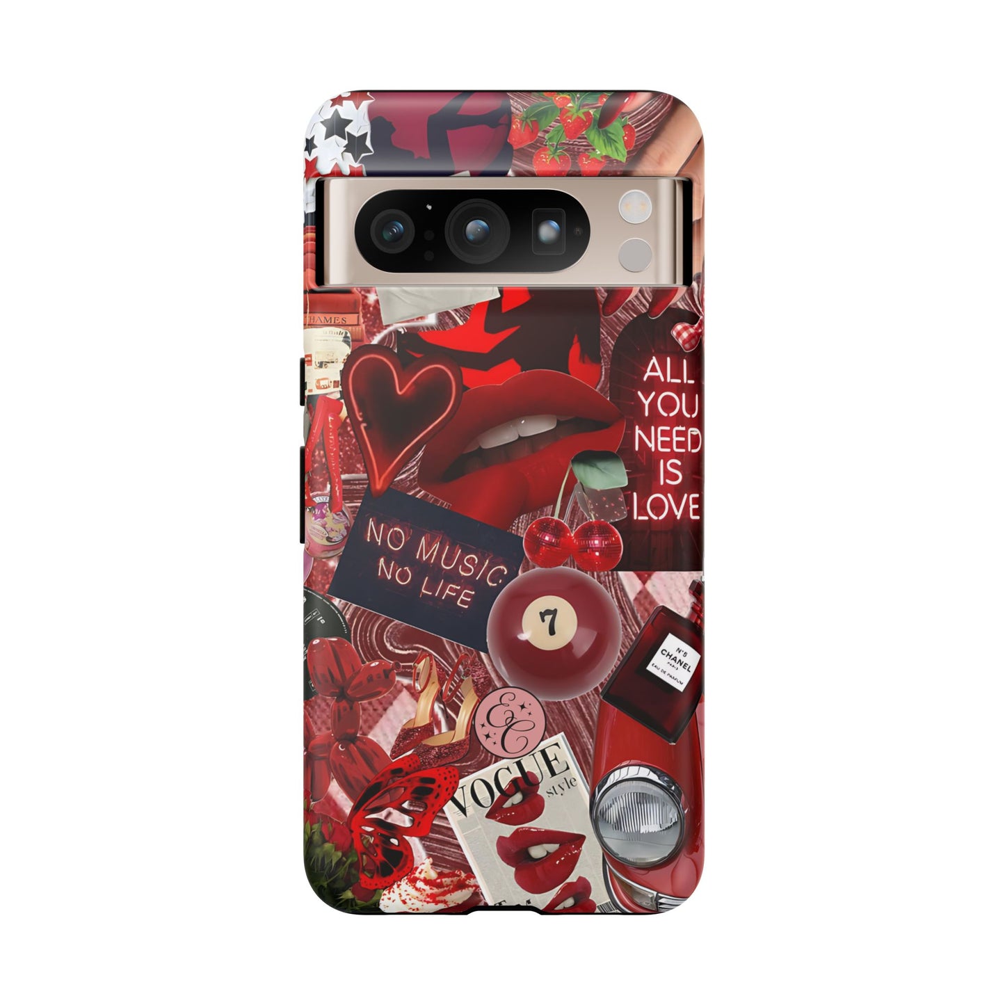 Red Aesthetic Collage Tough Phone Case