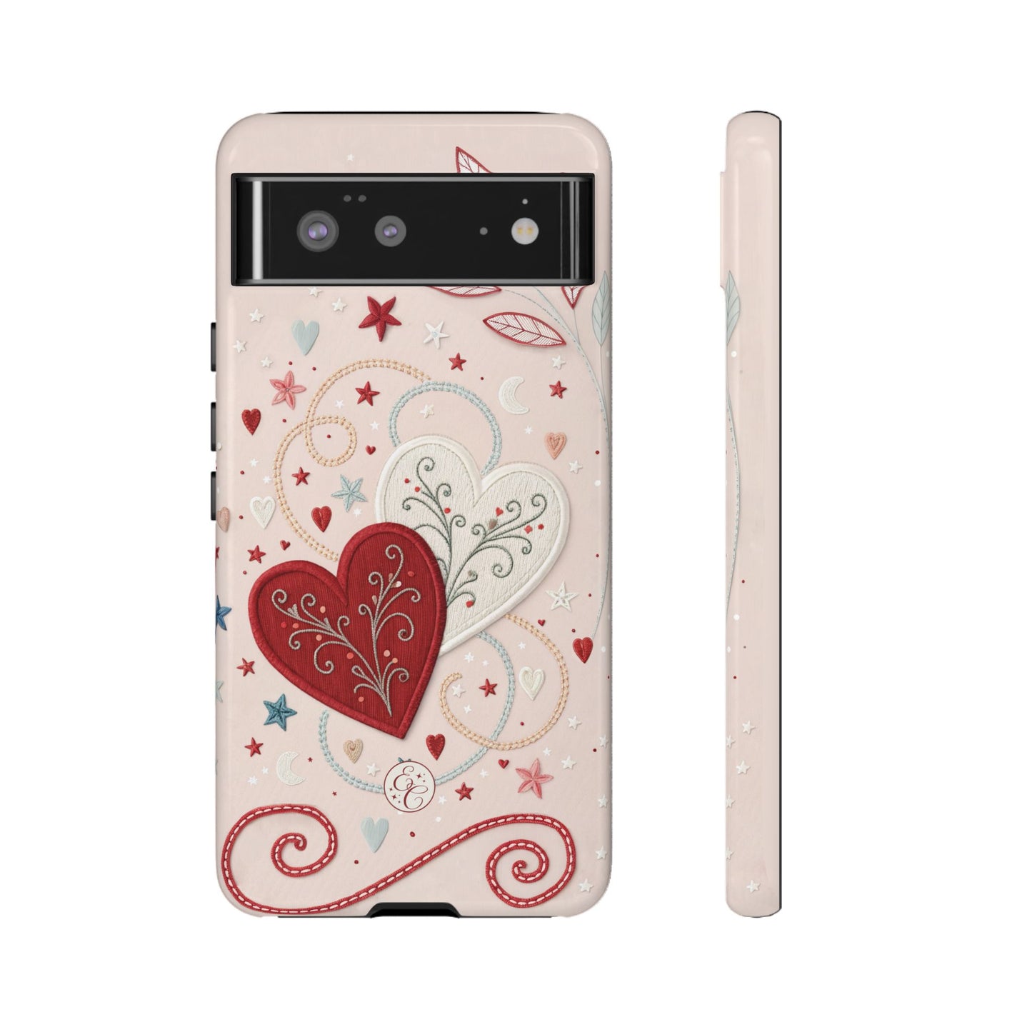 Interlinked Hearts Design Tough Phone Case