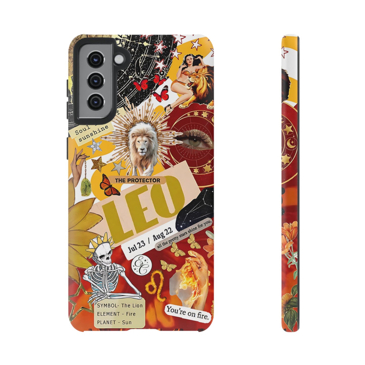 Leo Vintage Zodiac Collage Tough Phone Case