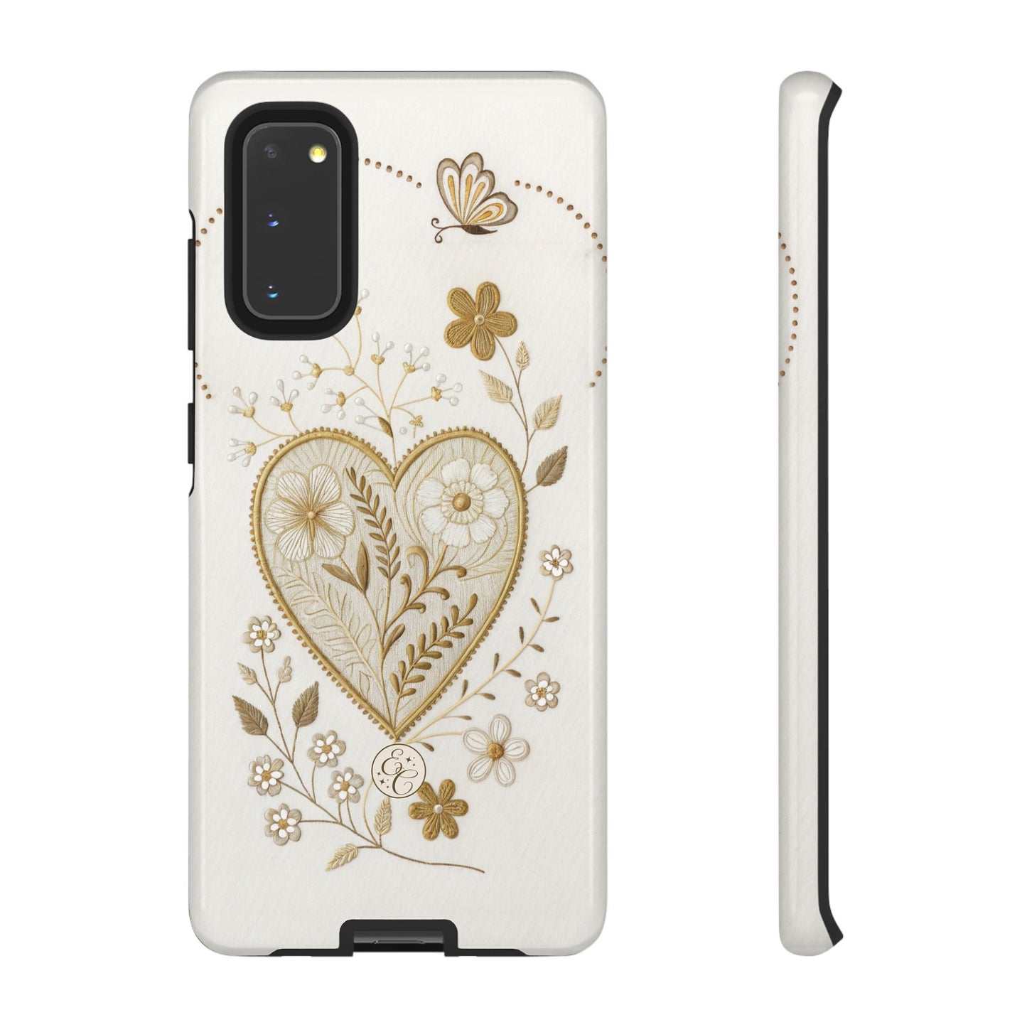 Floral Heart Design Tough Phone Case