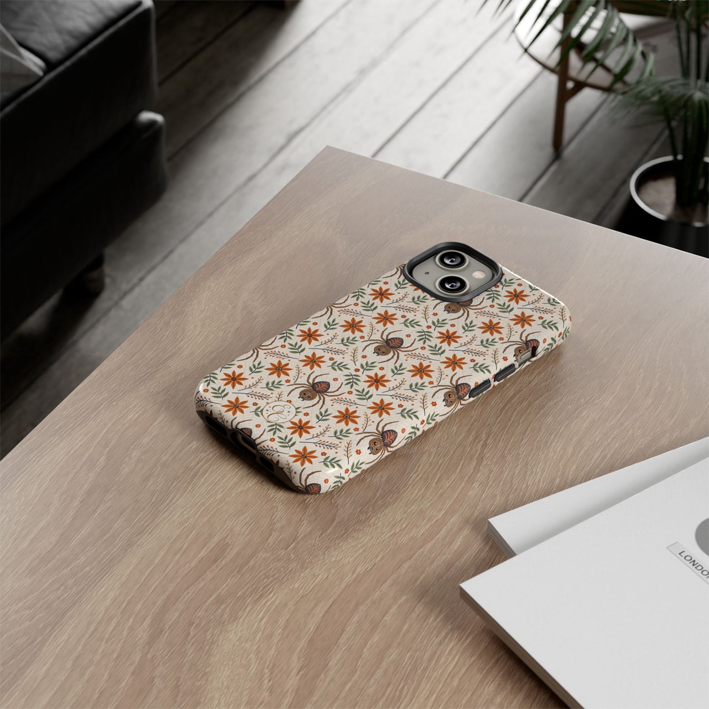 Boho Floral Spider Pattern Tough Phone Case