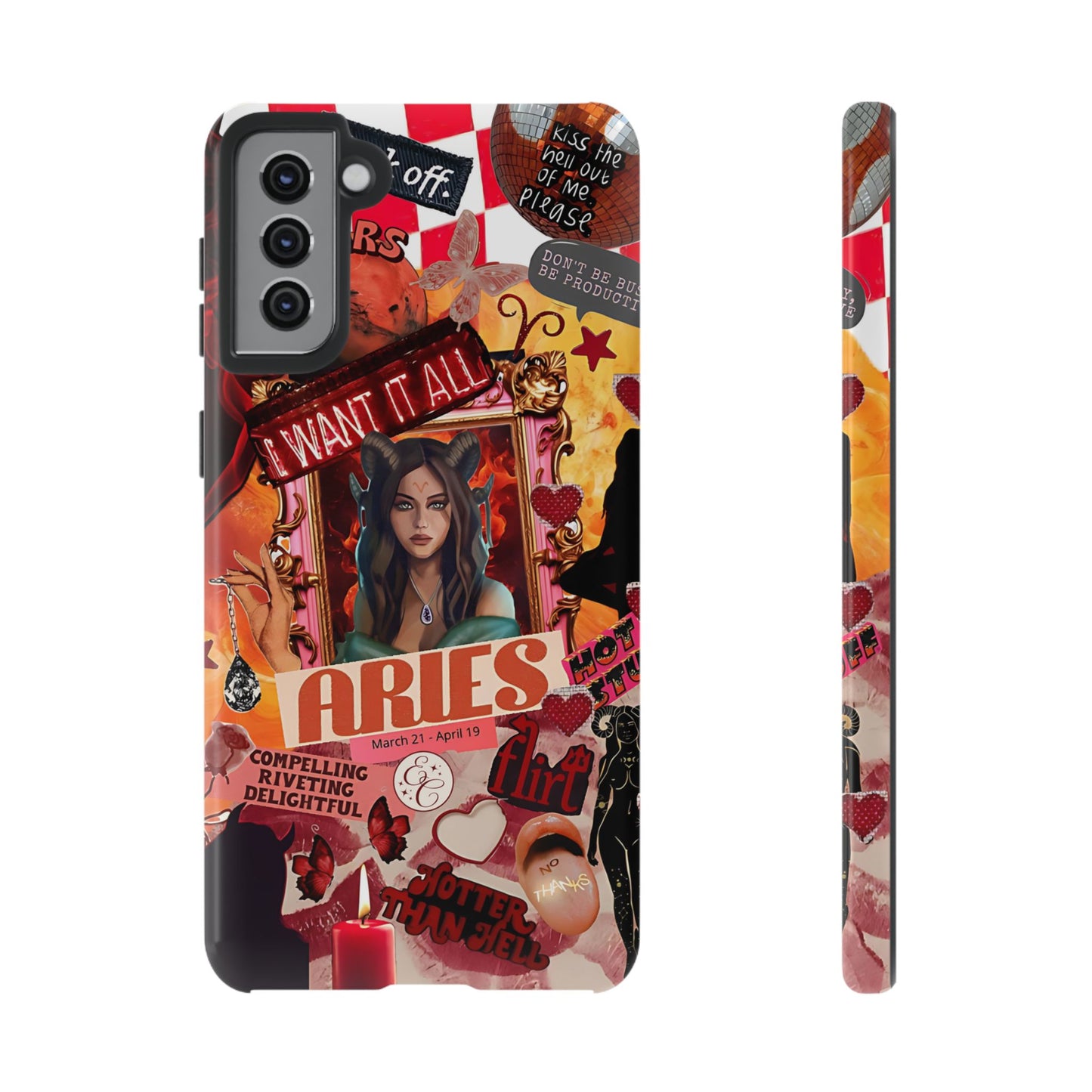 Aries Vintage Zodiac Collage Tough Phone Case