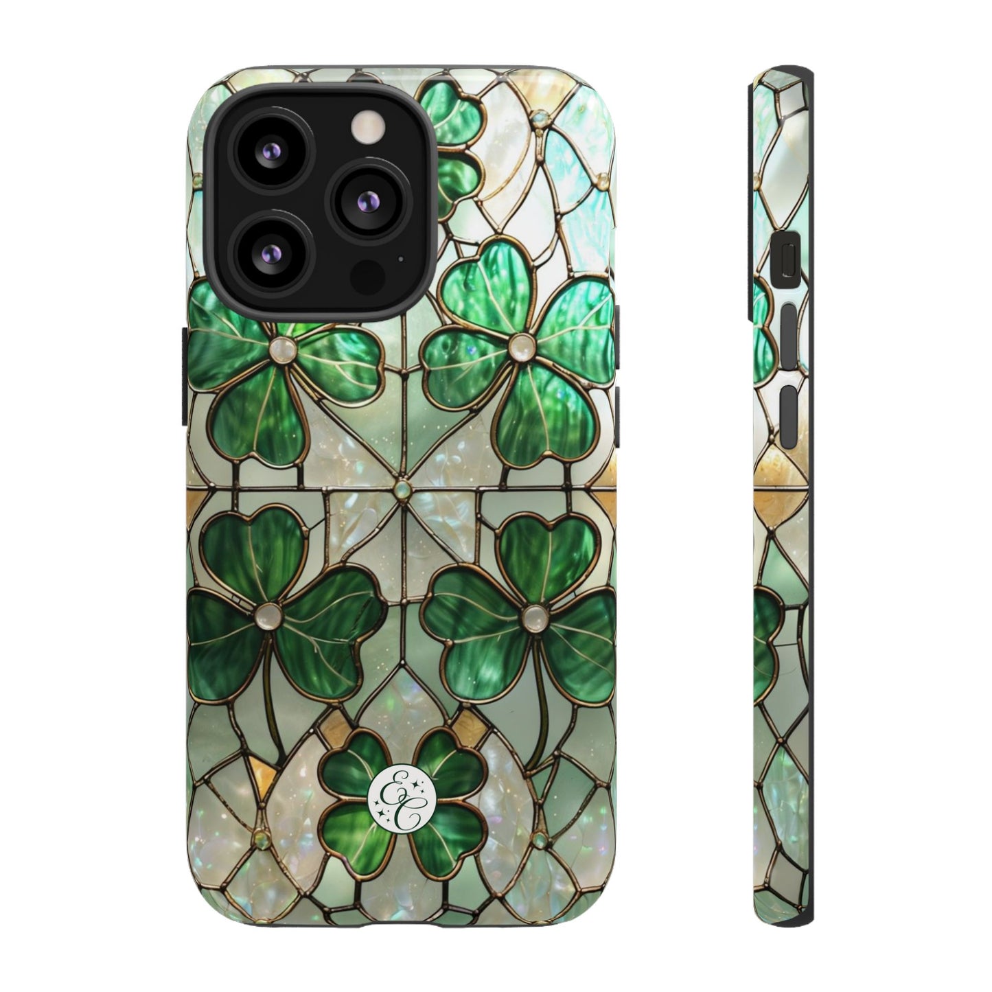 Lucky Clover Stained Glass Pattern Tough Phone Case