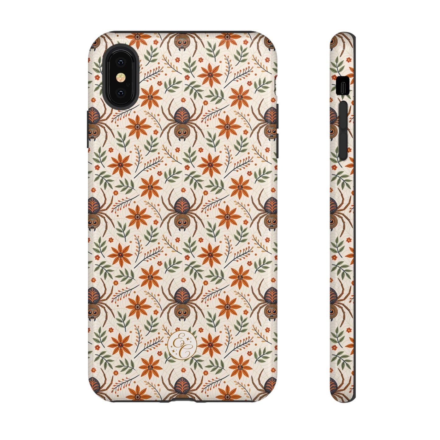 Boho Floral Spider Pattern Tough Phone Case