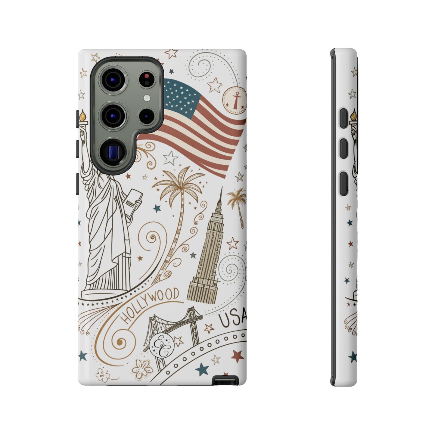 USA Landmarks Boho Doodle Tough Phone Case