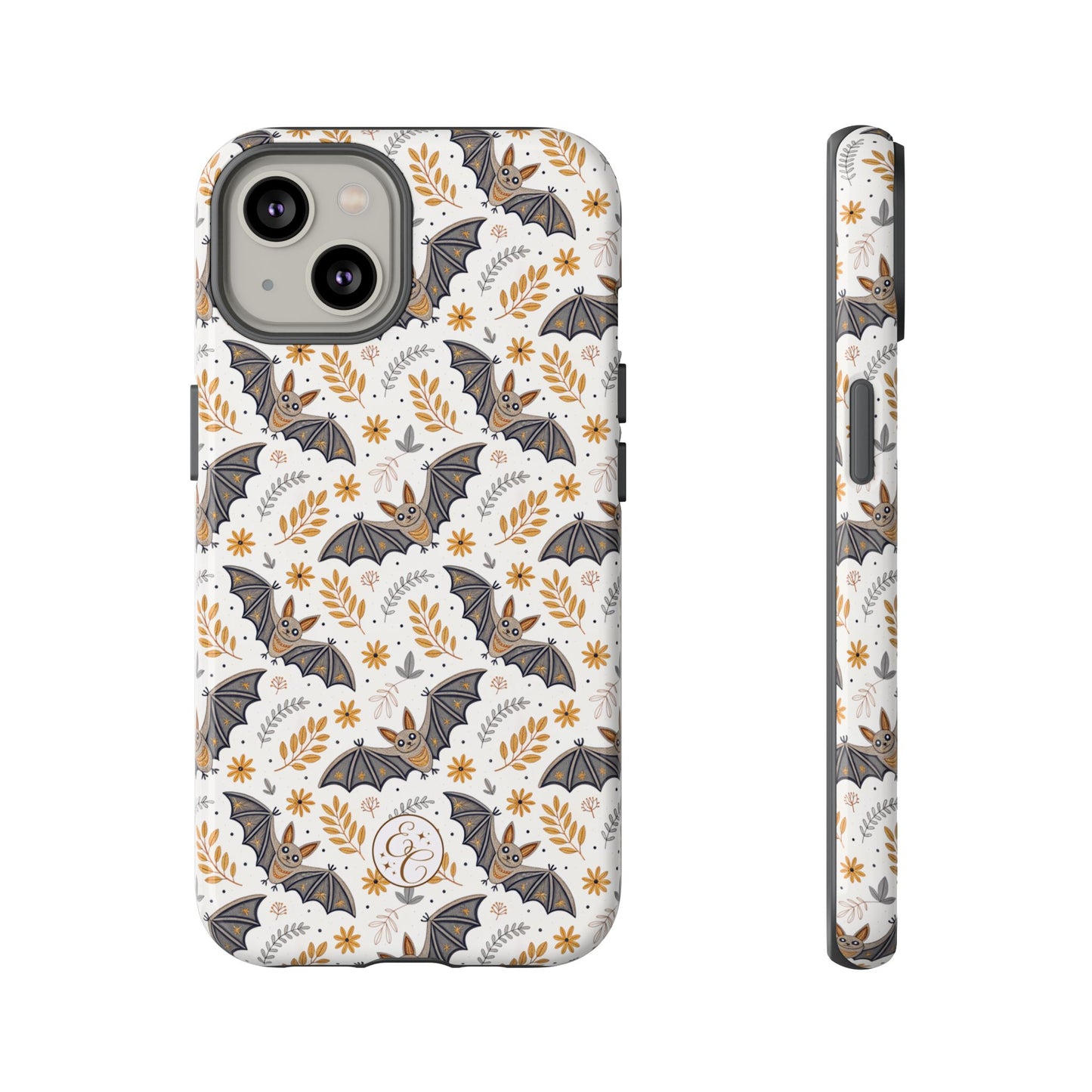 Boho Halloween Bat Pattern Tough Phone Case