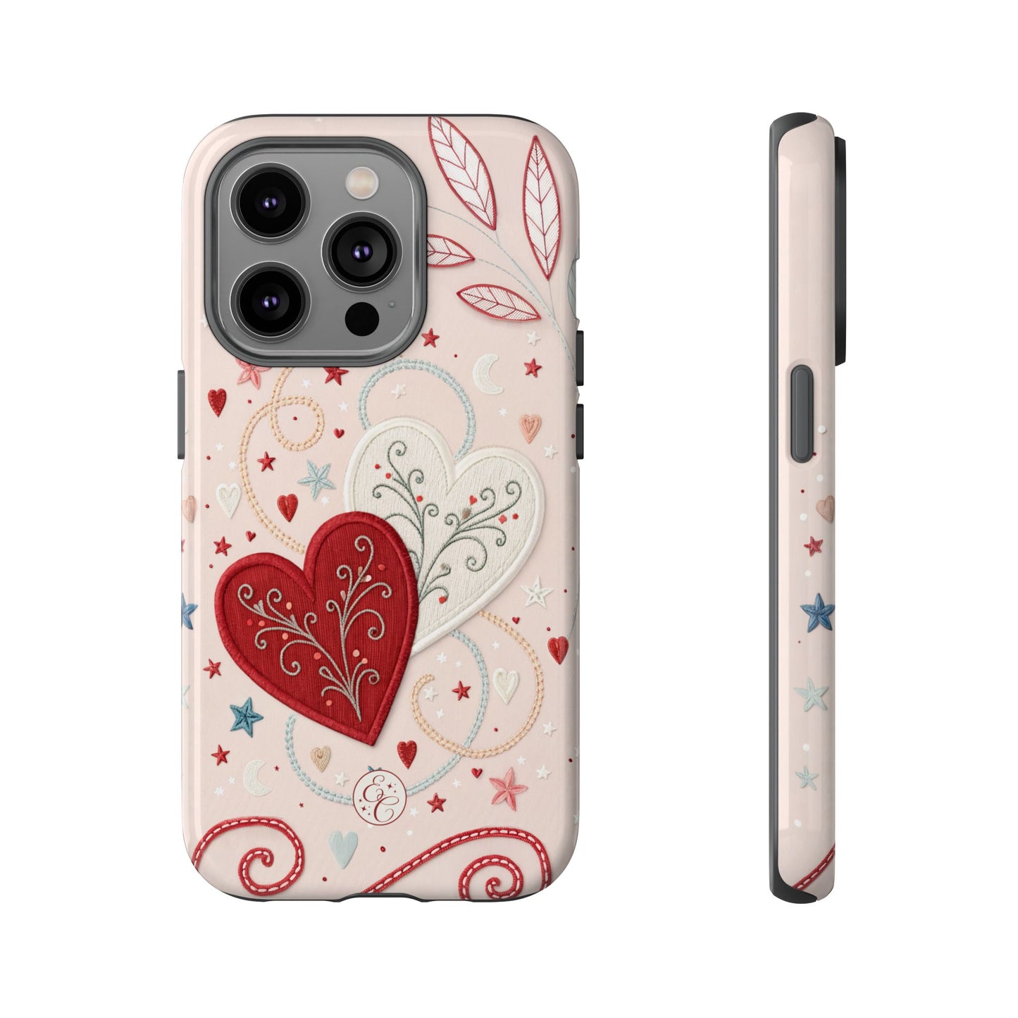 Interlinked Hearts Design Tough Phone Case