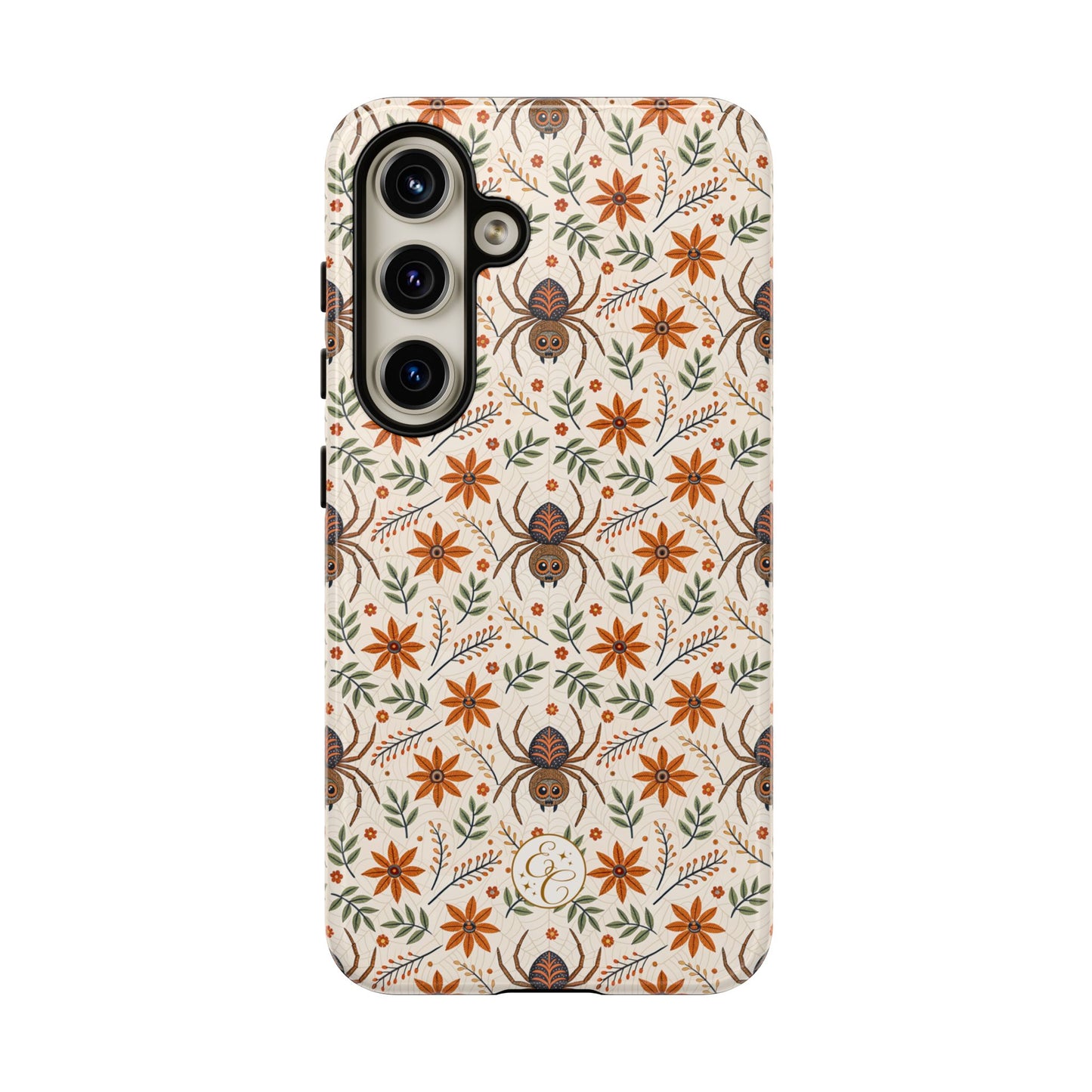 Boho Floral Spider Pattern Tough Phone Case