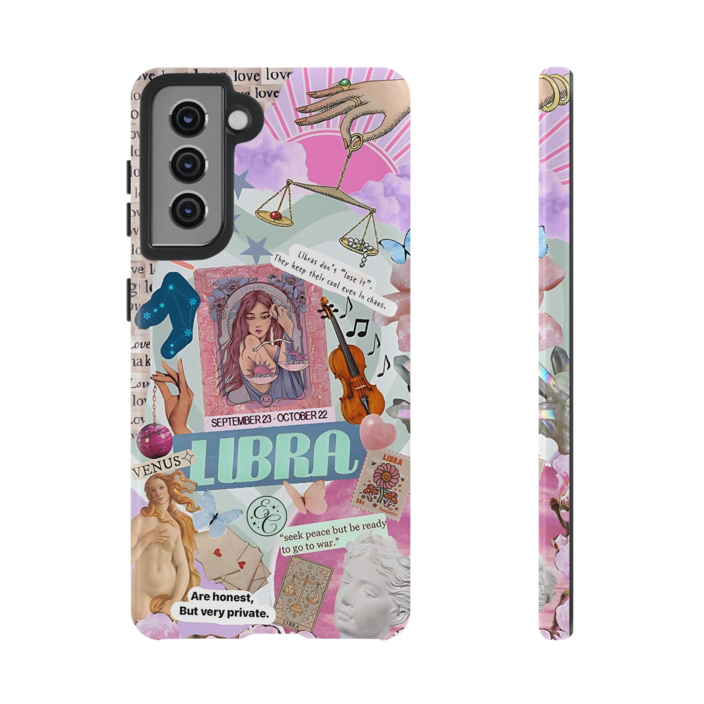 Libra Vintage Zodiac Collage Tough Phone Case