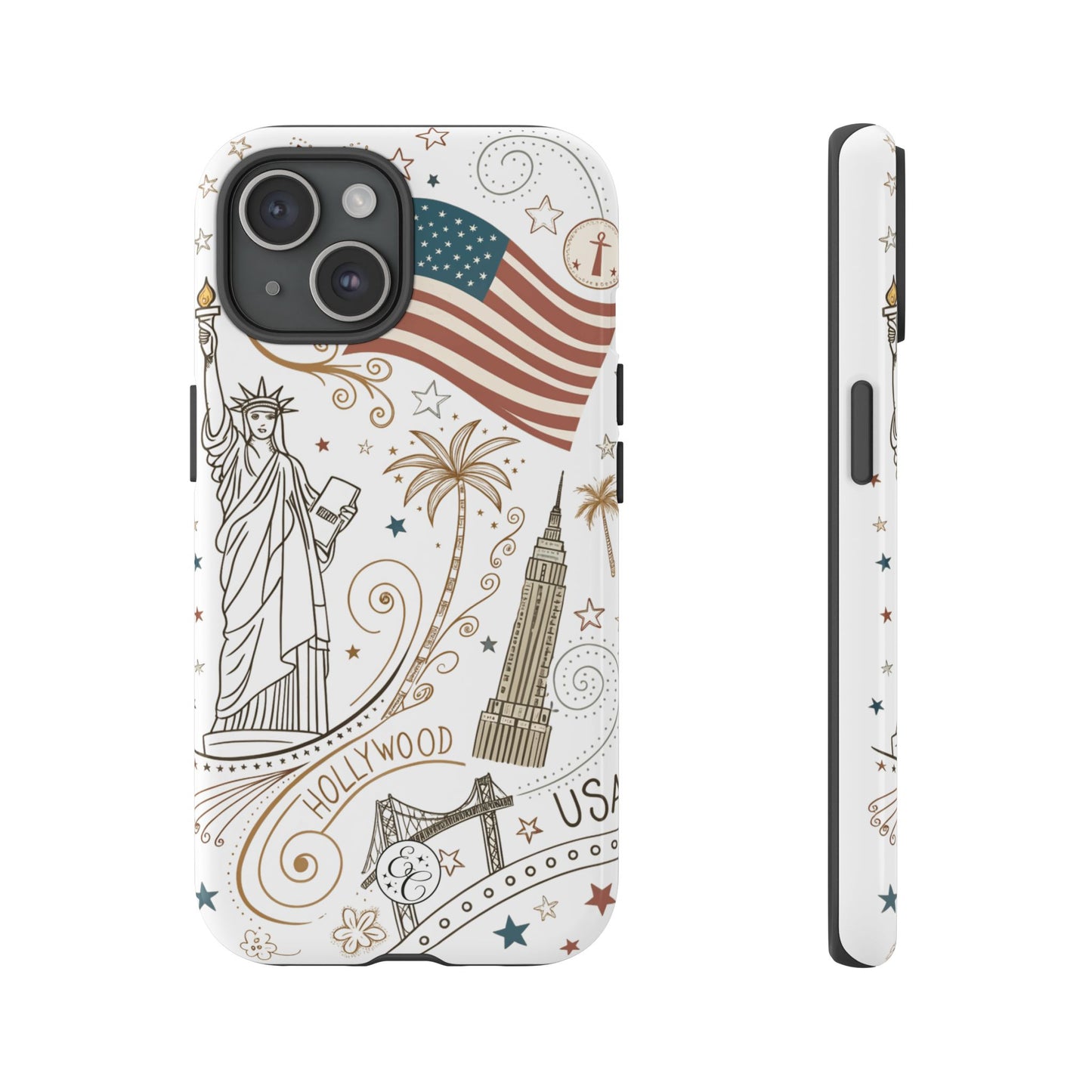 USA Landmarks Boho Doodle Tough Phone Case