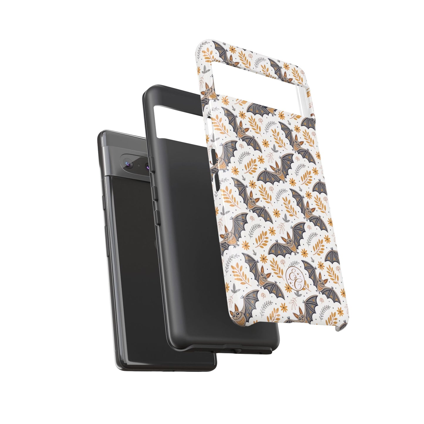 Boho Halloween Bat Pattern Tough Phone Case