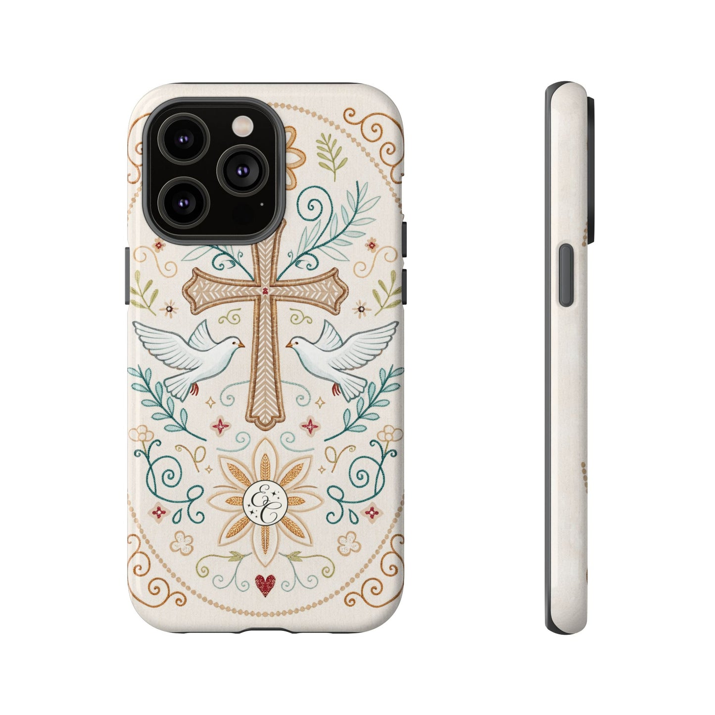 Christian Cross and Doves Tough Phone Case