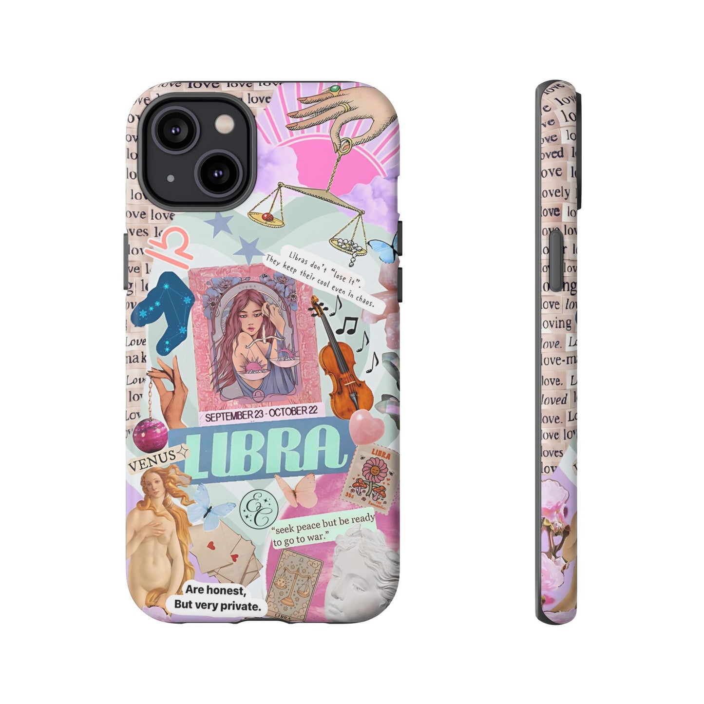Libra Vintage Zodiac Collage Tough Phone Case