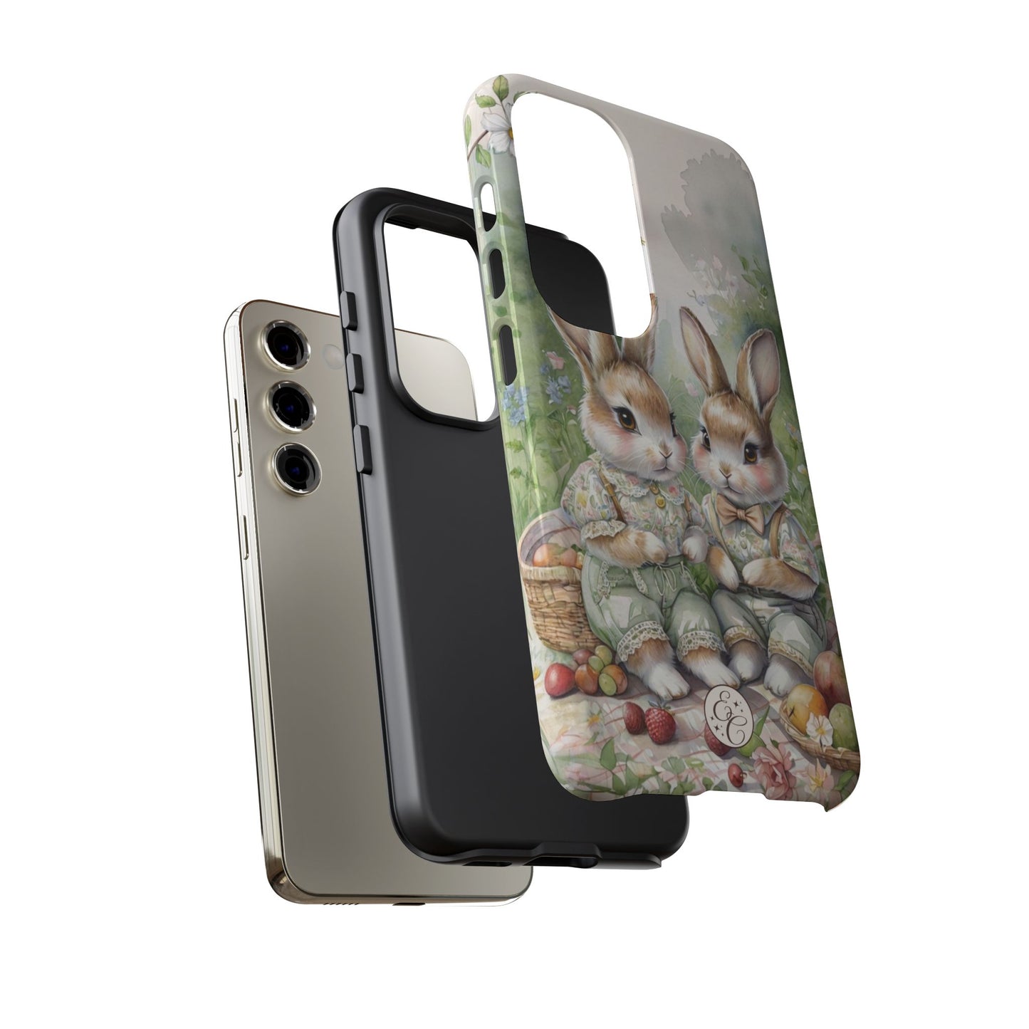 Vintage Bunny Picnic Tough Phone Case