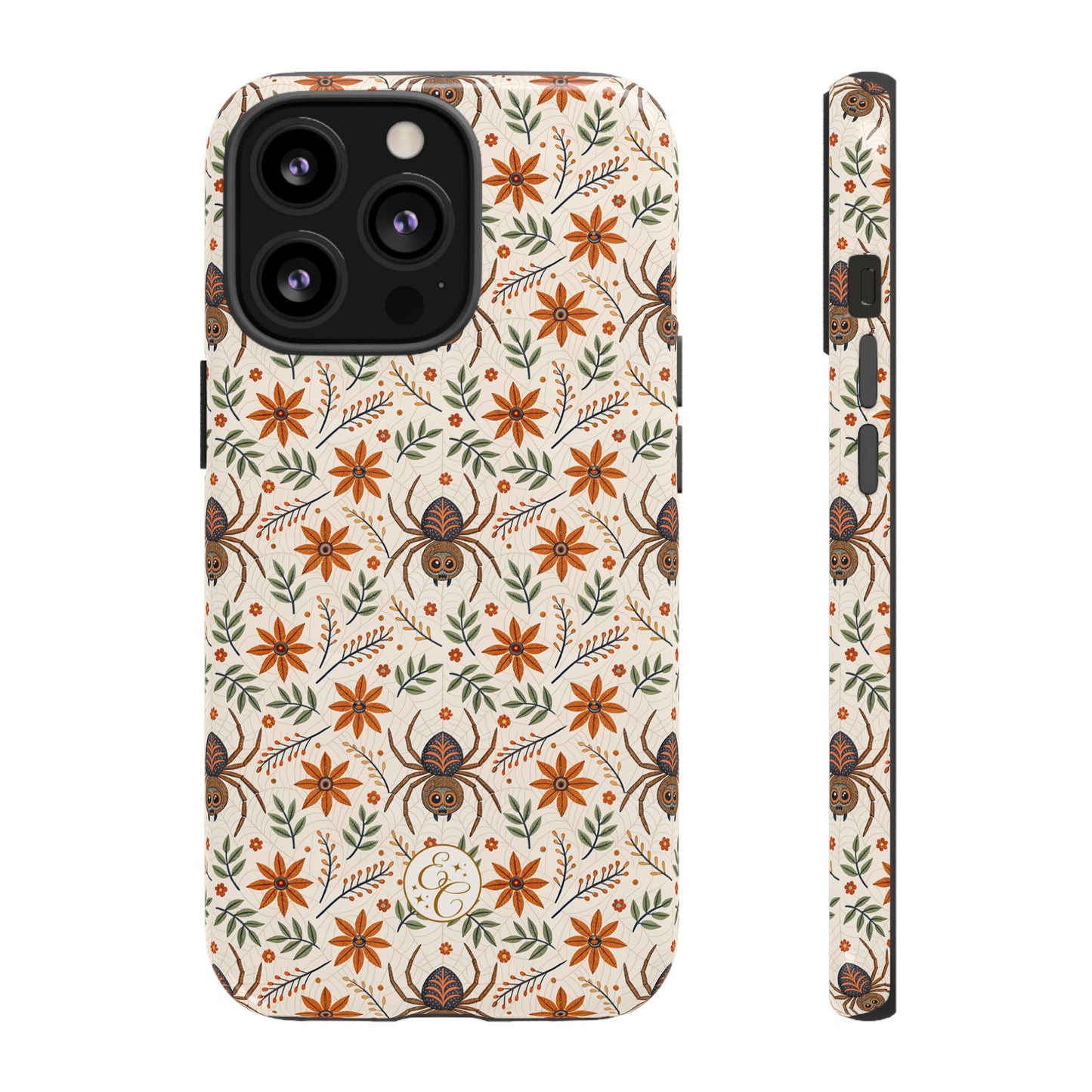 Boho Floral Spider Pattern Tough Phone Case