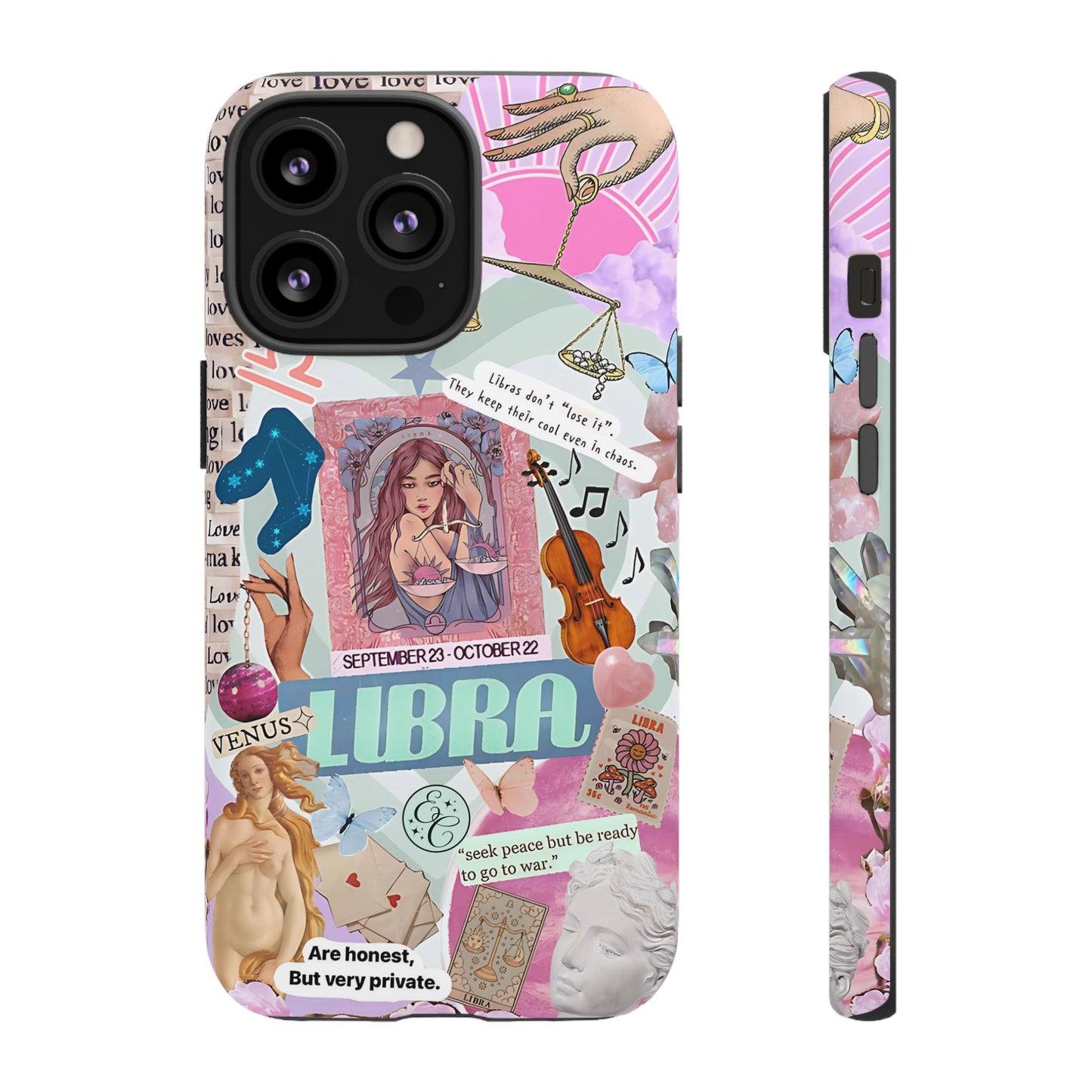 Libra Vintage Zodiac Collage Tough Phone Case