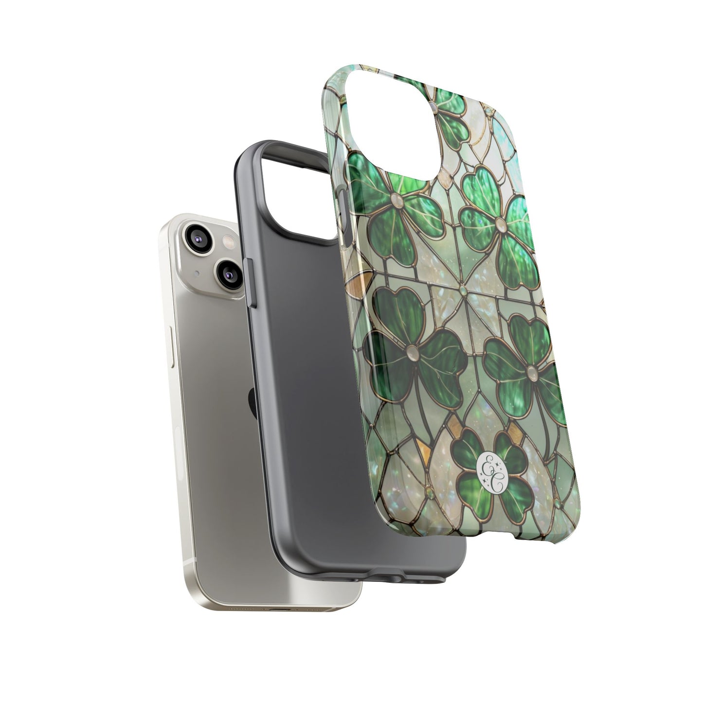 Lucky Clover Stained Glass Pattern Tough Phone Case