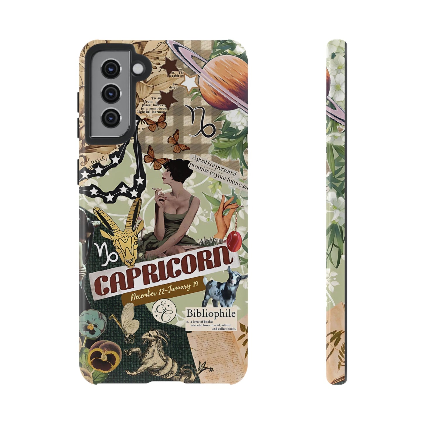 Capricorn Retro Zodiac Collage Tough Phone Case