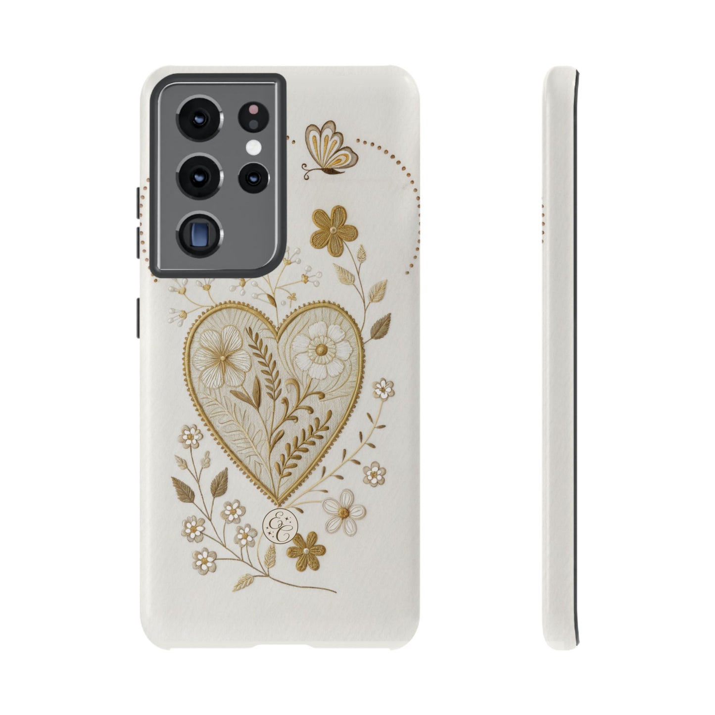 Floral Heart Design Tough Phone Case