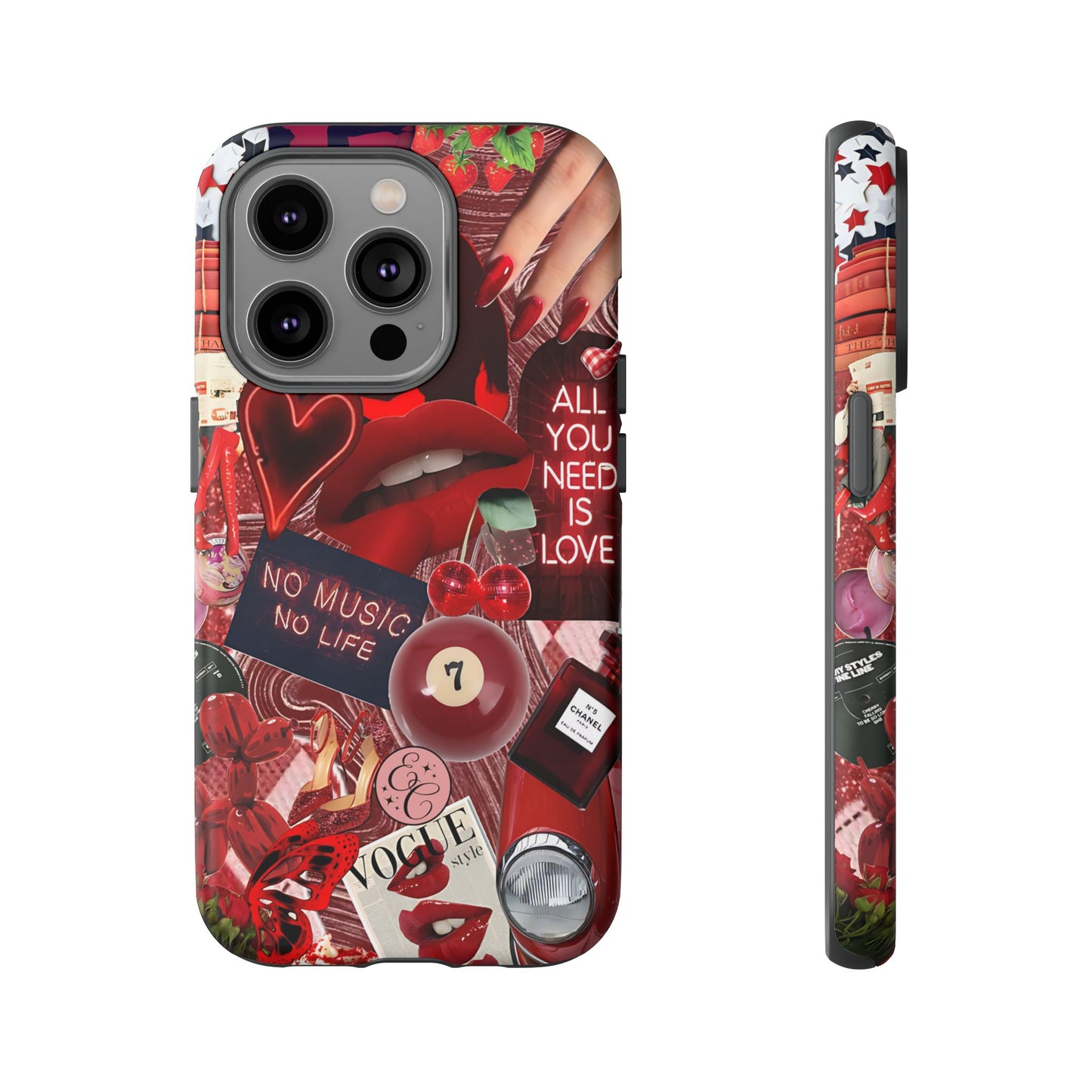Red Aesthetic Collage Tough Phone Case