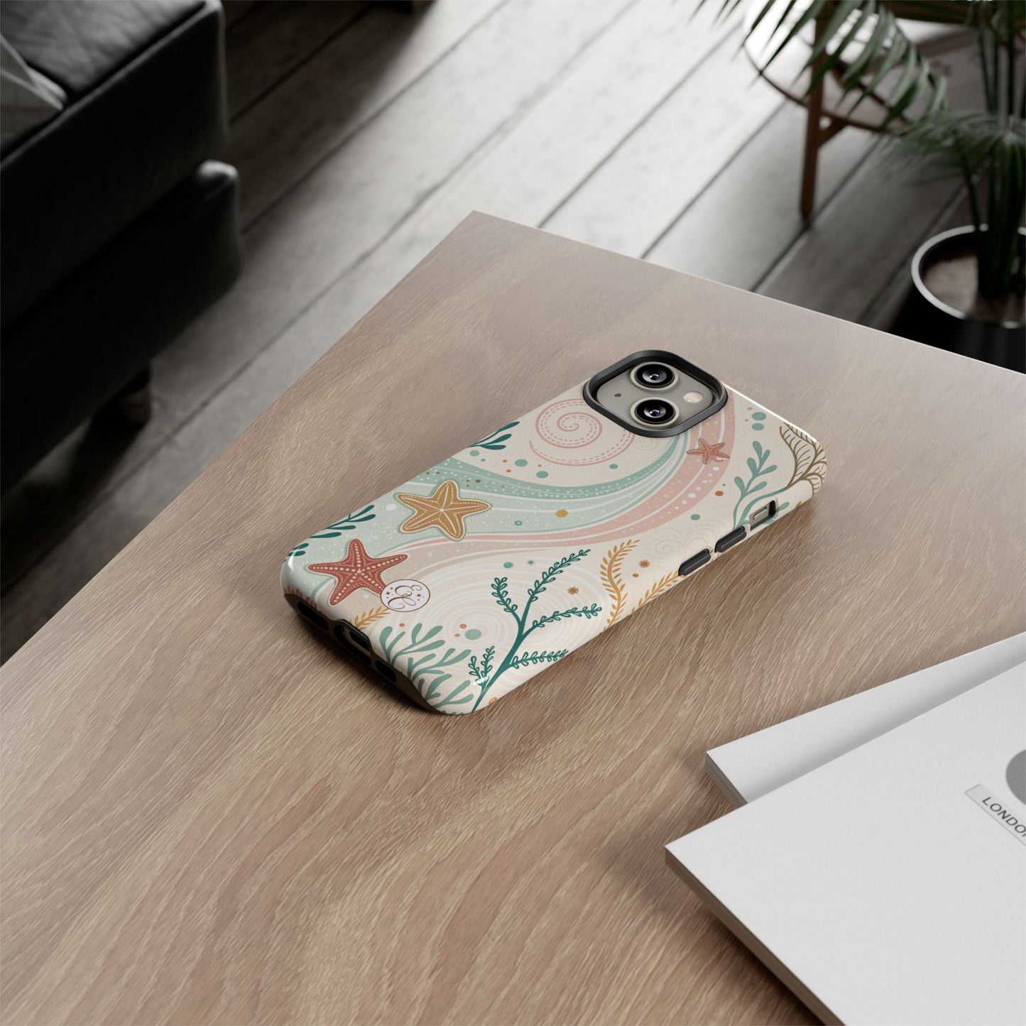 Pink Ocean Boho Doodle Tough Phone Case