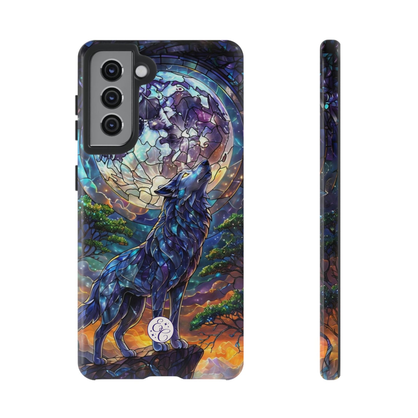 Stained Glass Wolf Tough Phone Case