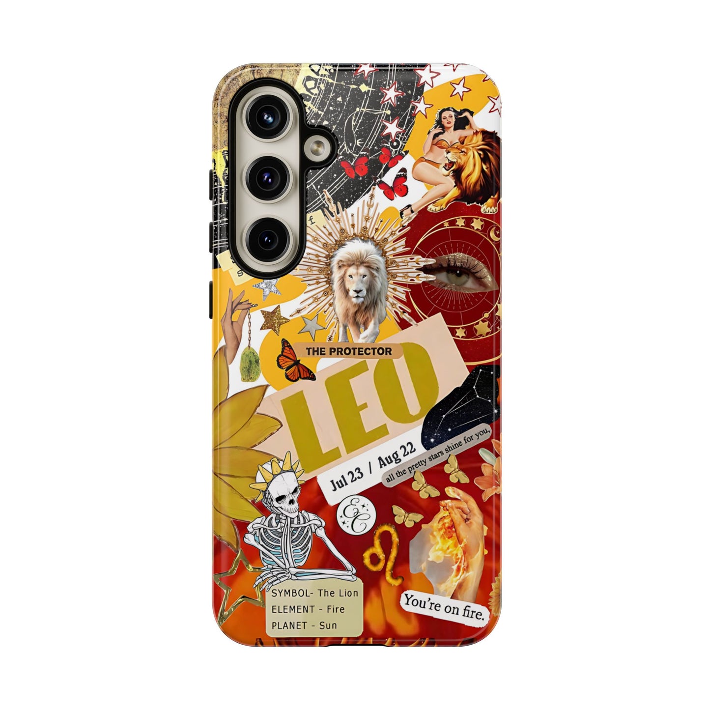 Leo Vintage Zodiac Collage Tough Phone Case