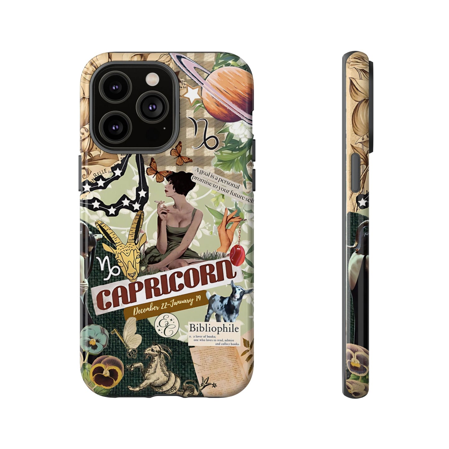 Capricorn Retro Zodiac Collage Tough Phone Case