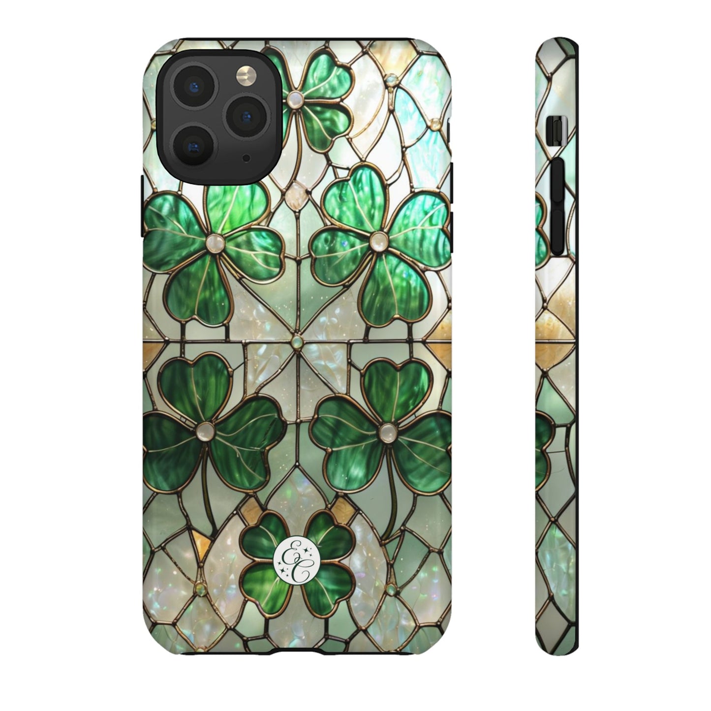 Lucky Clover Stained Glass Pattern Tough Phone Case