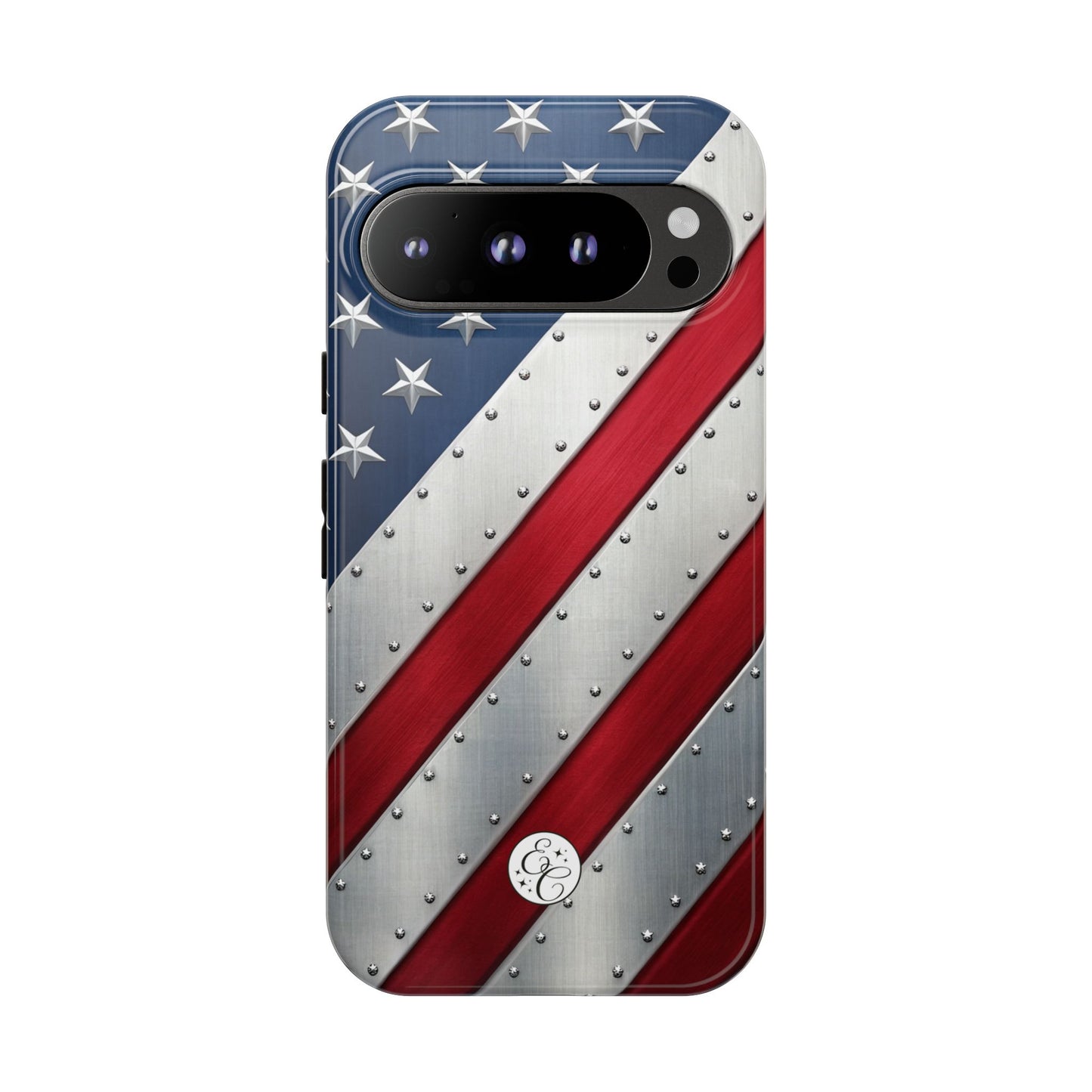 Metallic American Flag Tough Phone Case