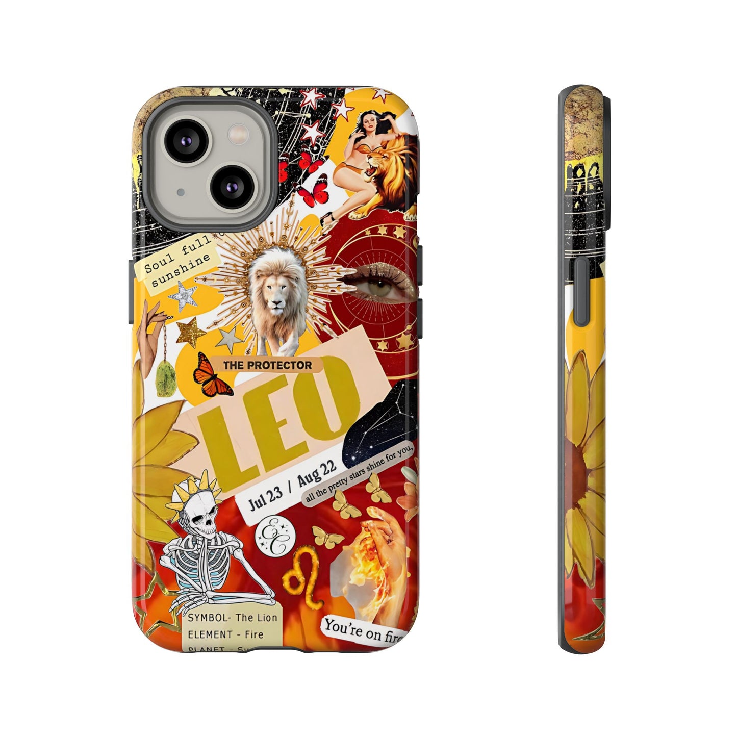 Leo Vintage Zodiac Collage Tough Phone Case