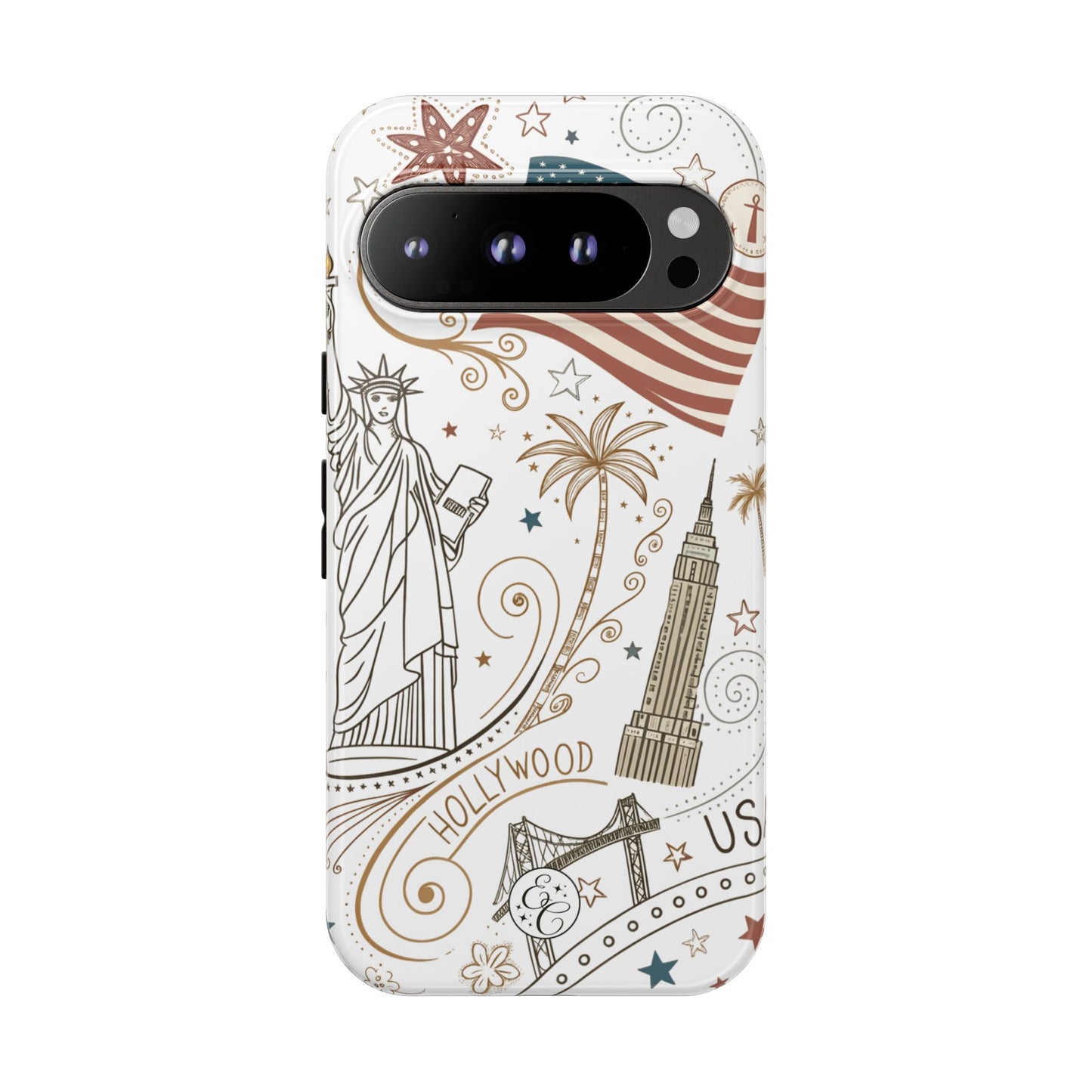 USA Landmarks Boho Doodle Tough Phone Case