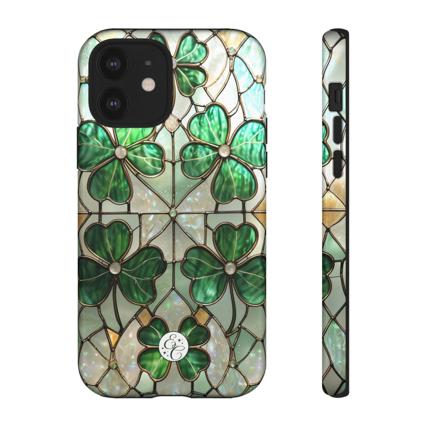 Lucky Clover Stained Glass Pattern Tough Phone Case