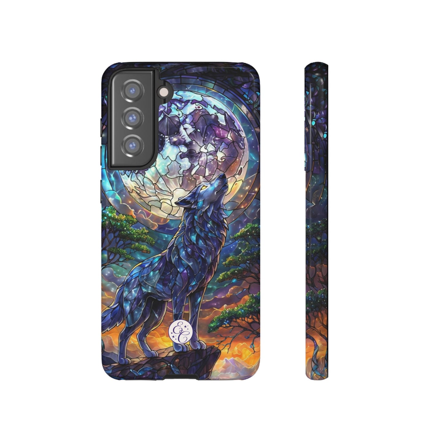 Stained Glass Wolf Tough Phone Case