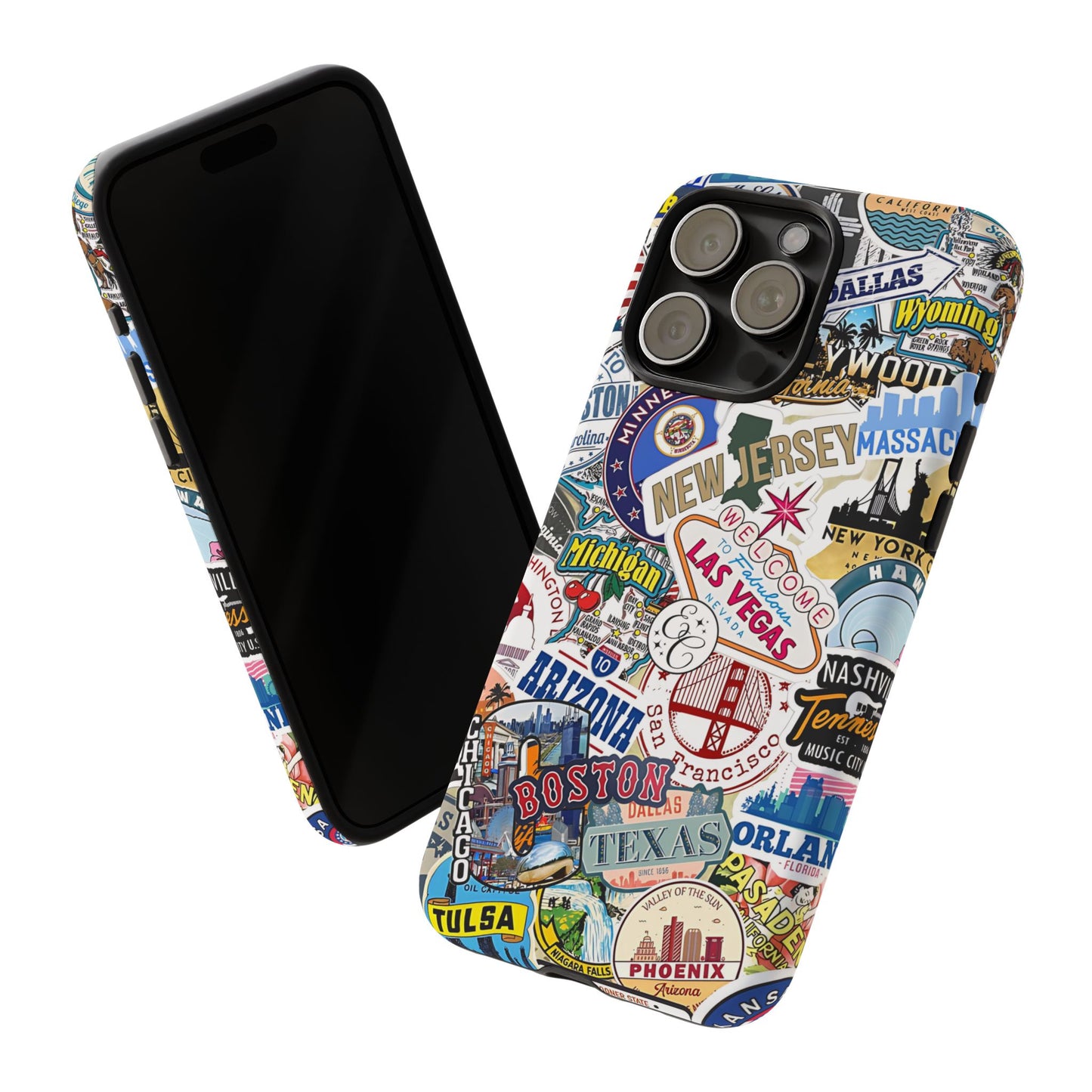 USA Travel Stickers Tough Phone Case