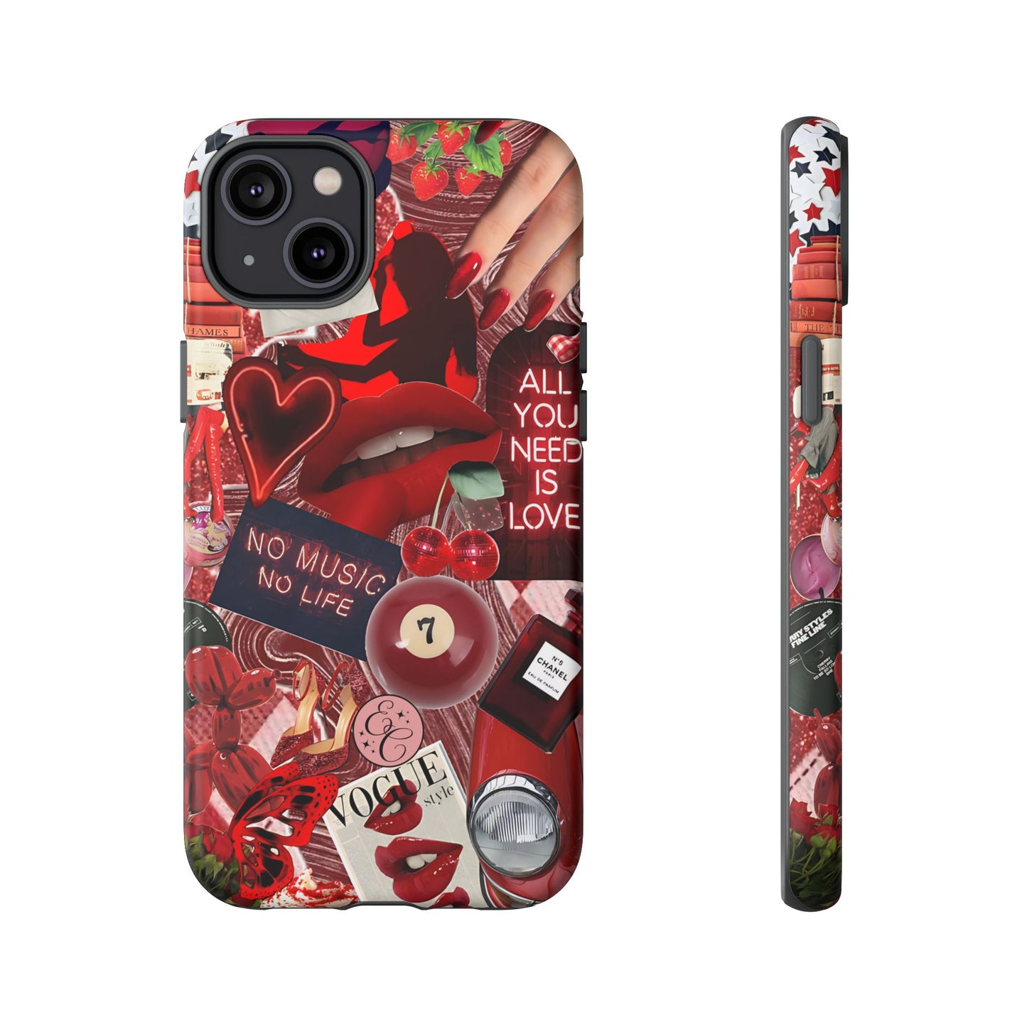 Red Aesthetic Collage Tough Phone Case