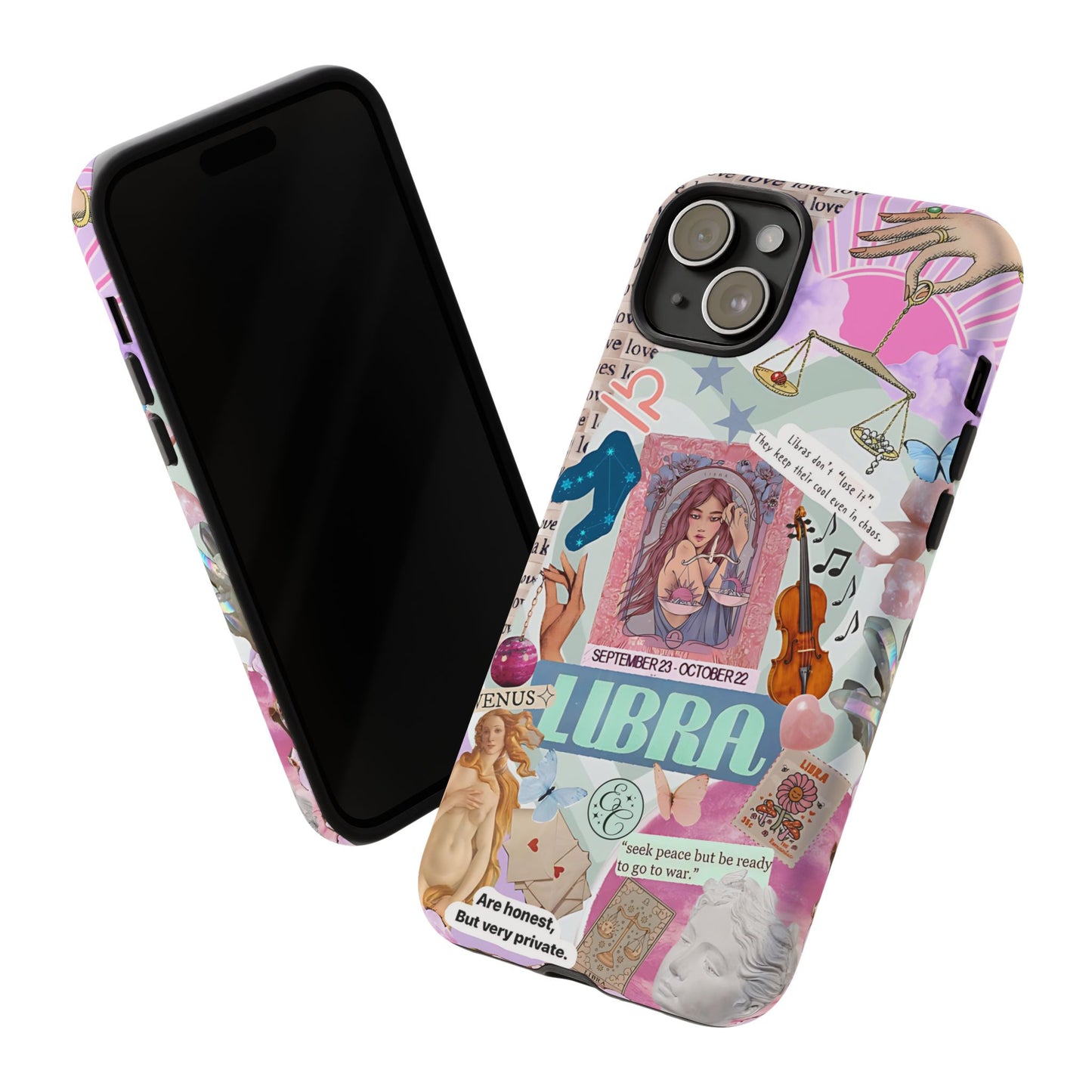 Libra Vintage Zodiac Collage Tough Phone Case