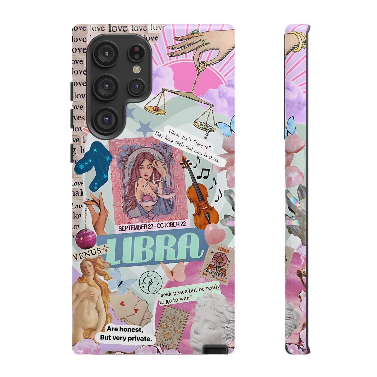Libra Vintage Zodiac Collage Tough Phone Case