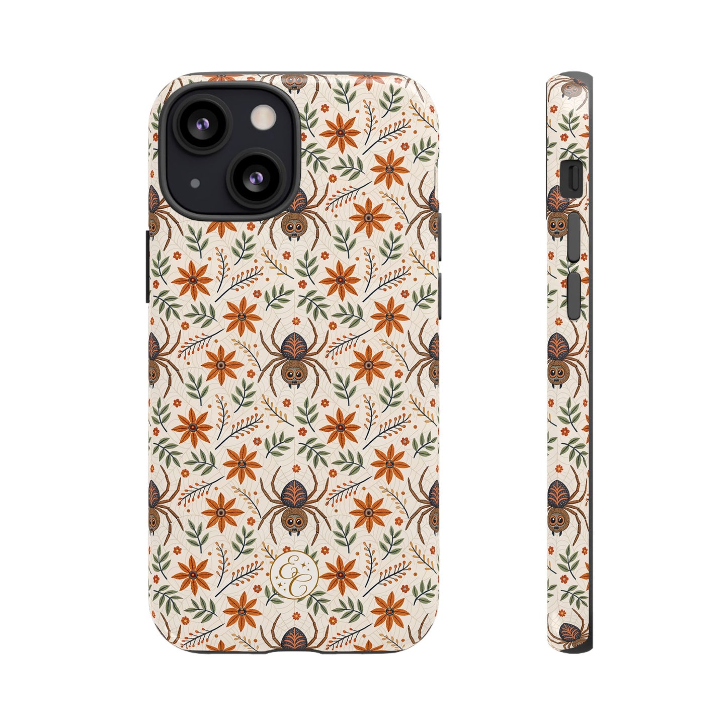 Boho Floral Spider Pattern Tough Phone Case