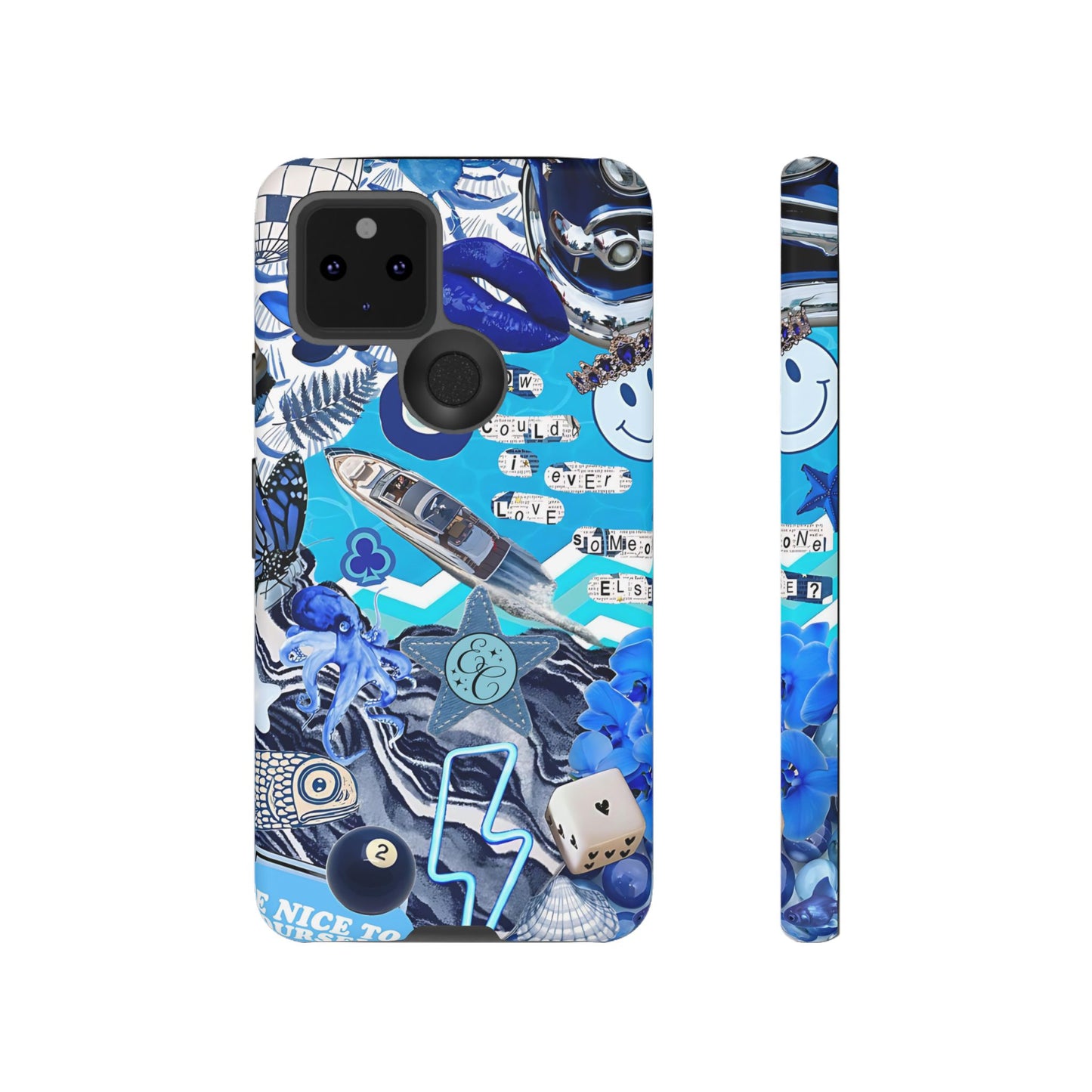Eclectic Blue Collage Tough Phone Case