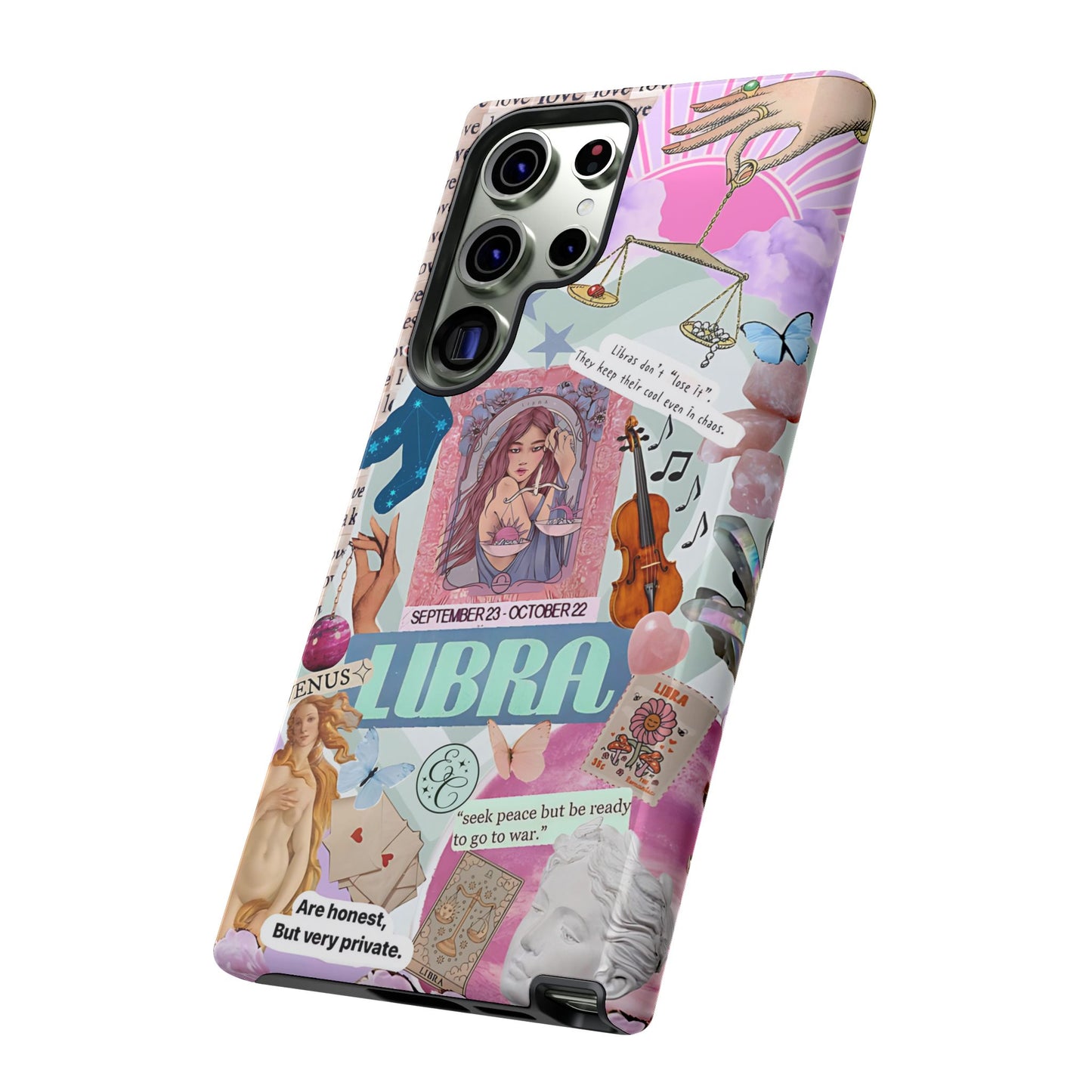 Libra Vintage Zodiac Collage Tough Phone Case