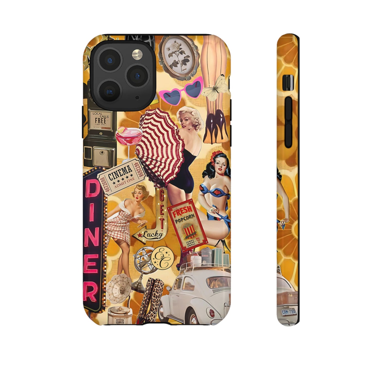 Retro Pin-up Collage Tough Phone Case