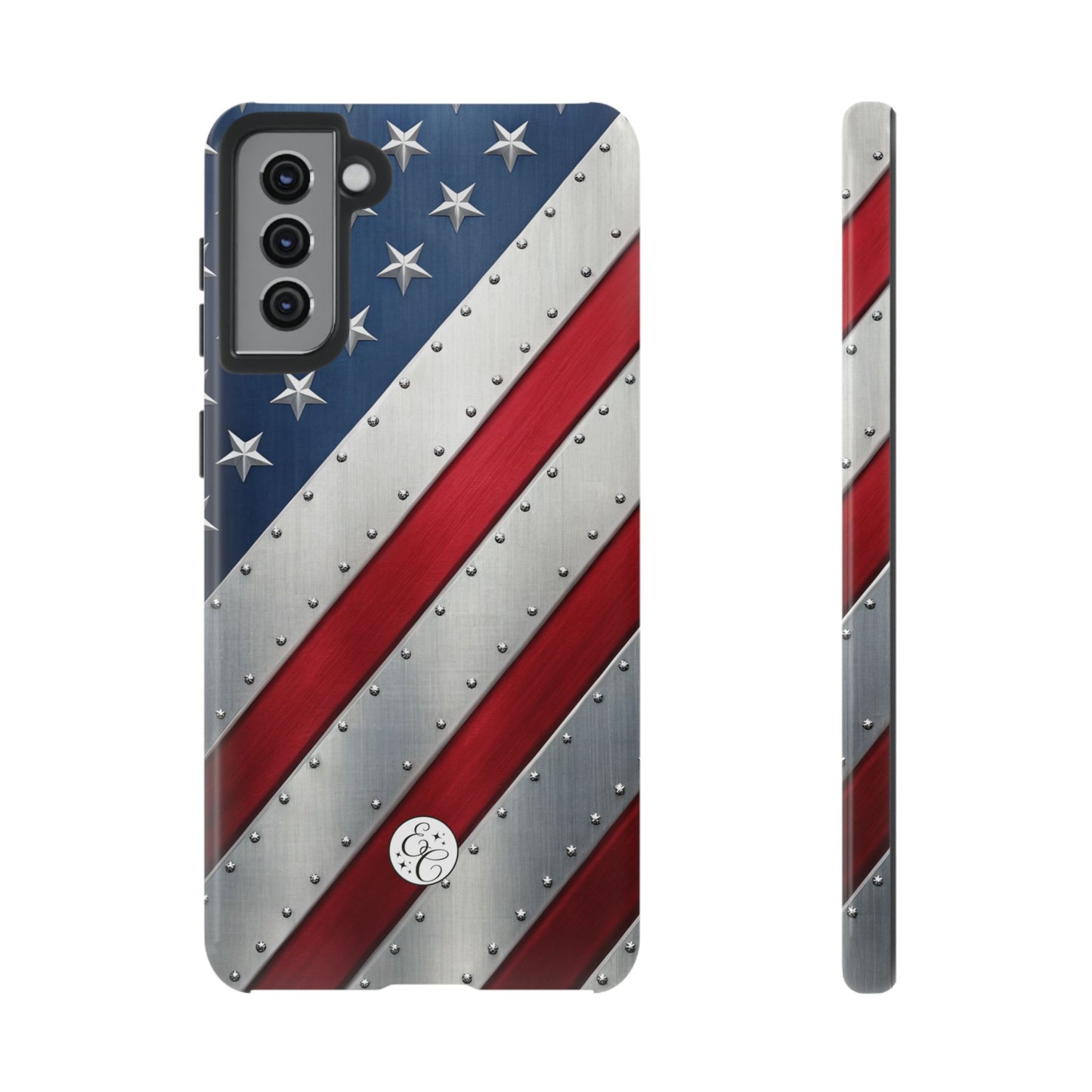 Metallic American Flag Tough Phone Case