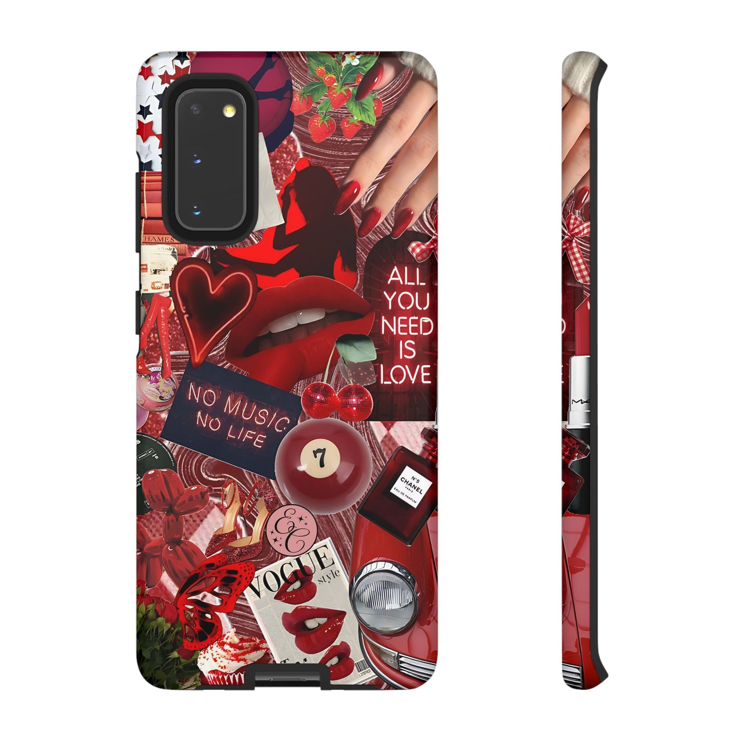 Red Aesthetic Collage Tough Phone Case