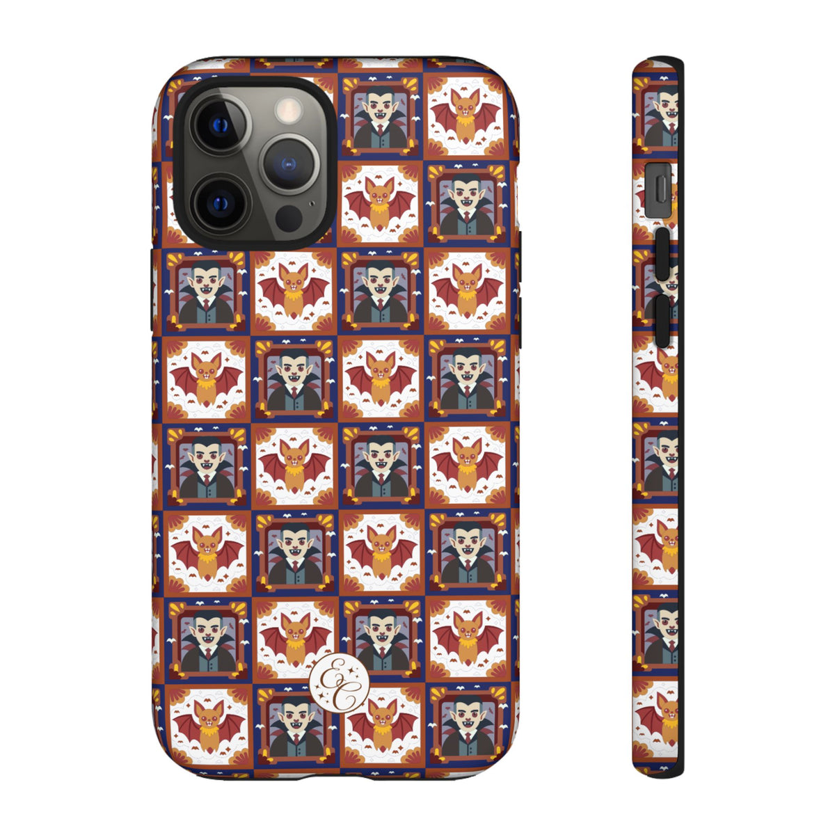 Dracula & Bat Pattern Halloween Phone Case