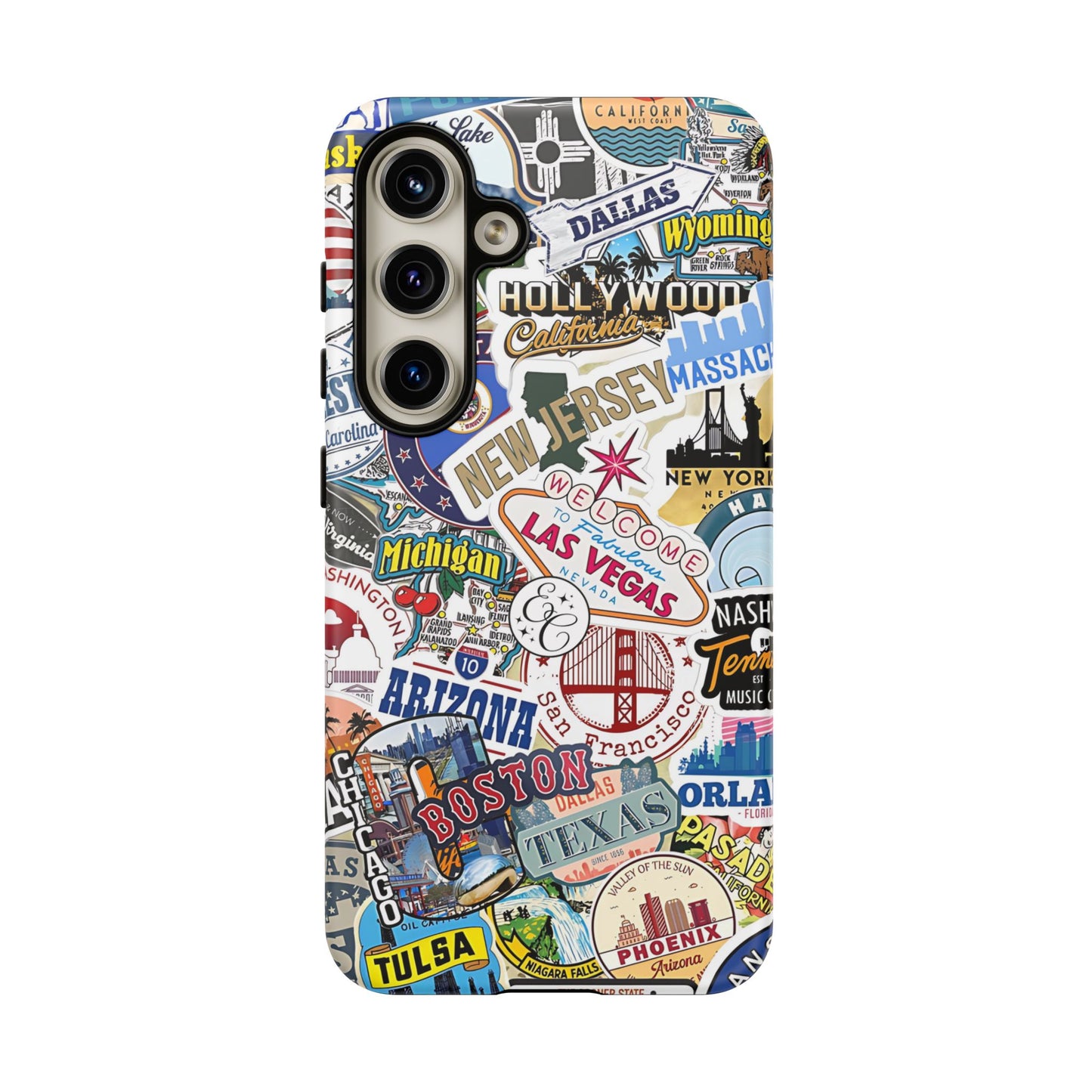 USA Travel Stickers Tough Phone Case