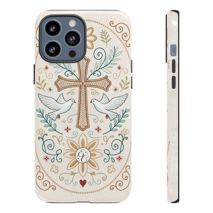 Christian Cross and Doves Tough Phone Case