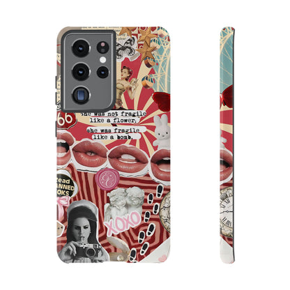 Feminine Aesthetic Retro Collage Tough Phone Case